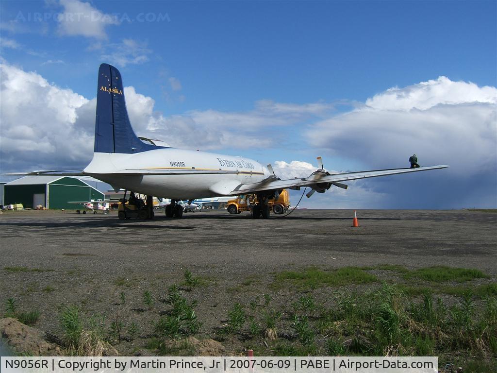 N9056R, 1958 Douglas DC-6A C/N 45498, Everts Air taking on fuel in Bethel, Alaska