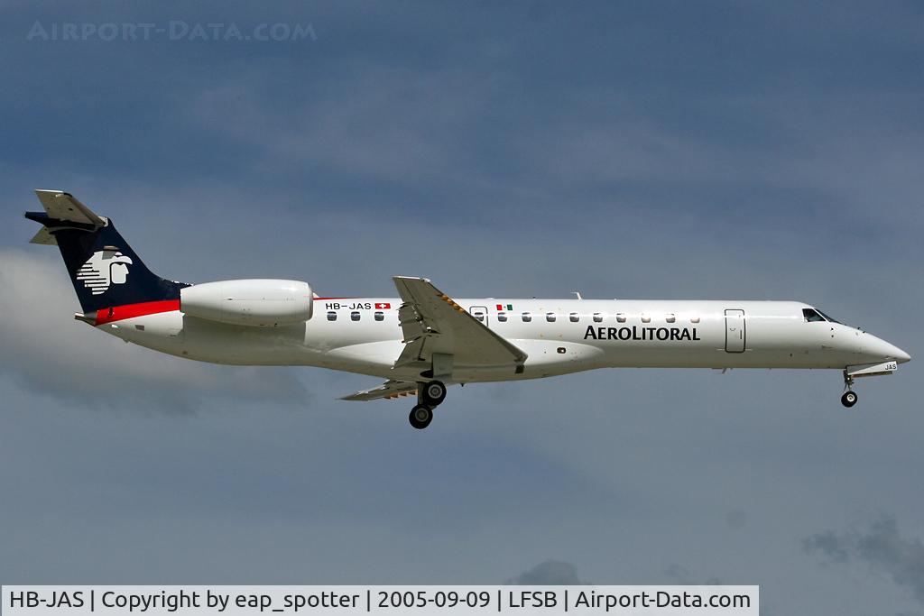 HB-JAS, 2002 Embraer EMB-145LU (ERJ-145LU) C/N 145559, arriving from paintshop Southend