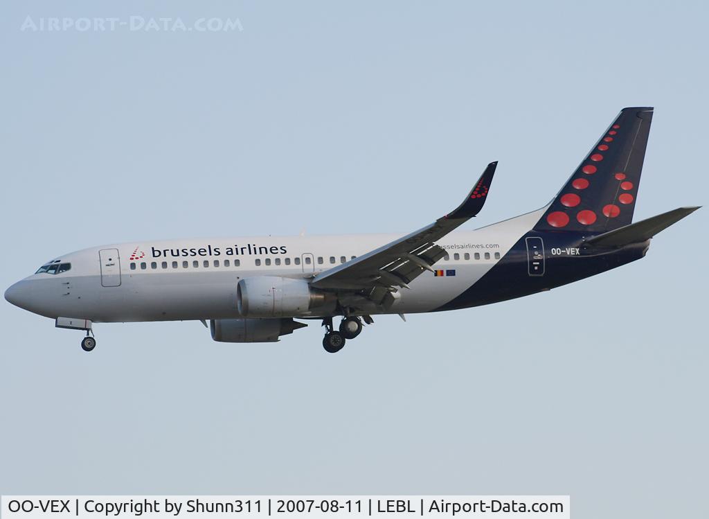OO-VEX, 1997 Boeing 737-36N C/N 28670, Landing 25L