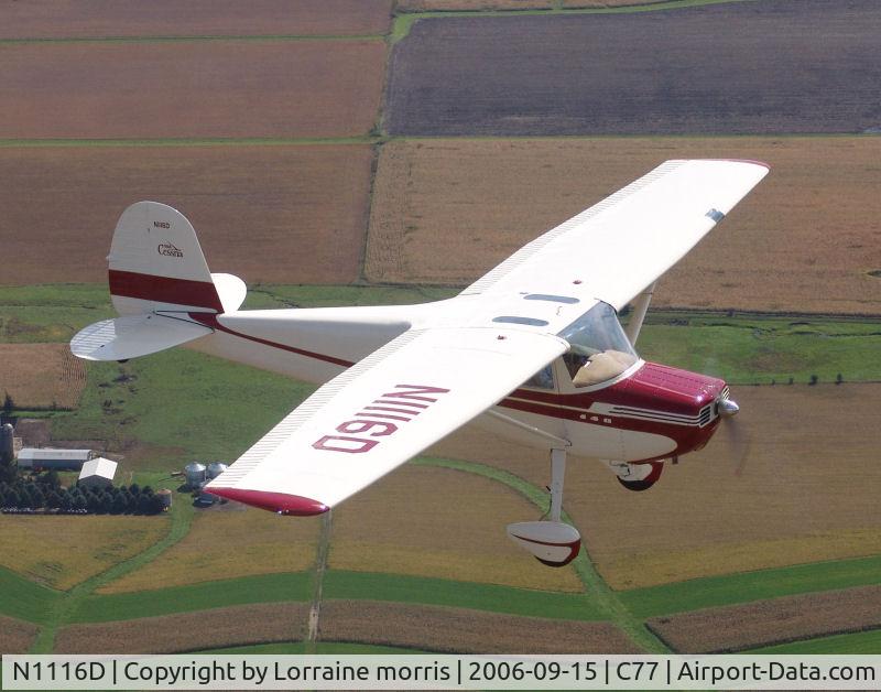 N1116D, 1951 Cessna 140A C/N 15680, In Flight
