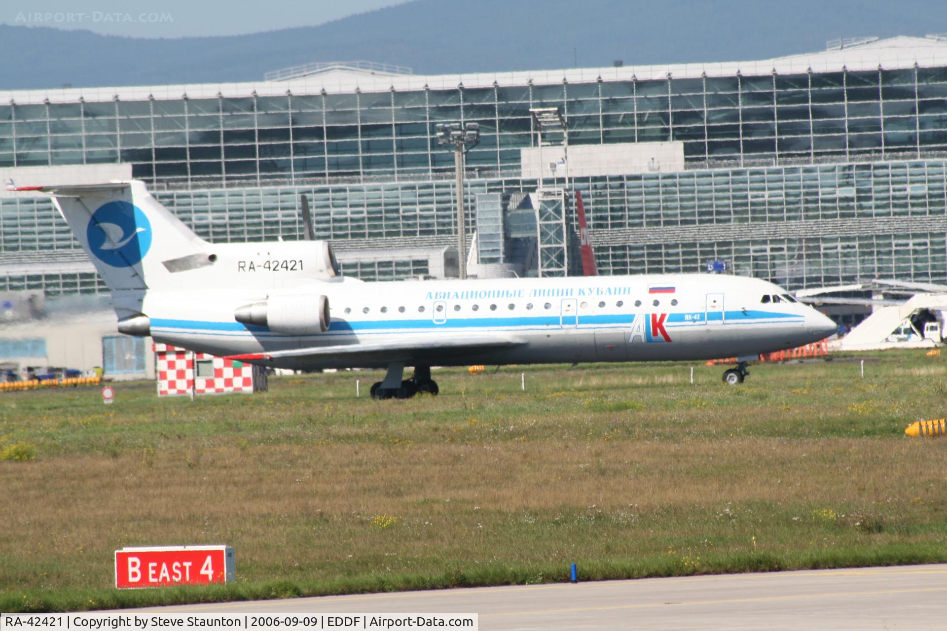 RA-42421, Yakovlev Yak-42D C/N 4520422303017, Taken at Frankfurt September 2006