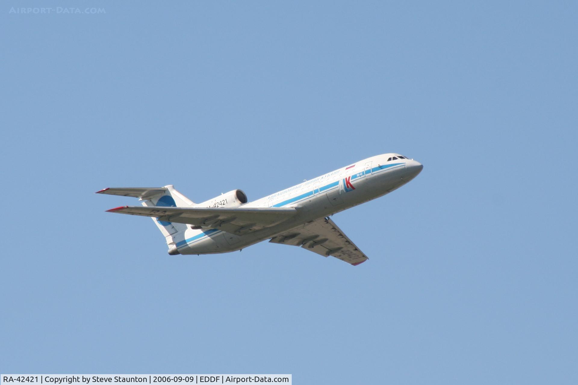 RA-42421, Yakovlev Yak-42D C/N 4520422303017, Taken at Frankfurt September 2006