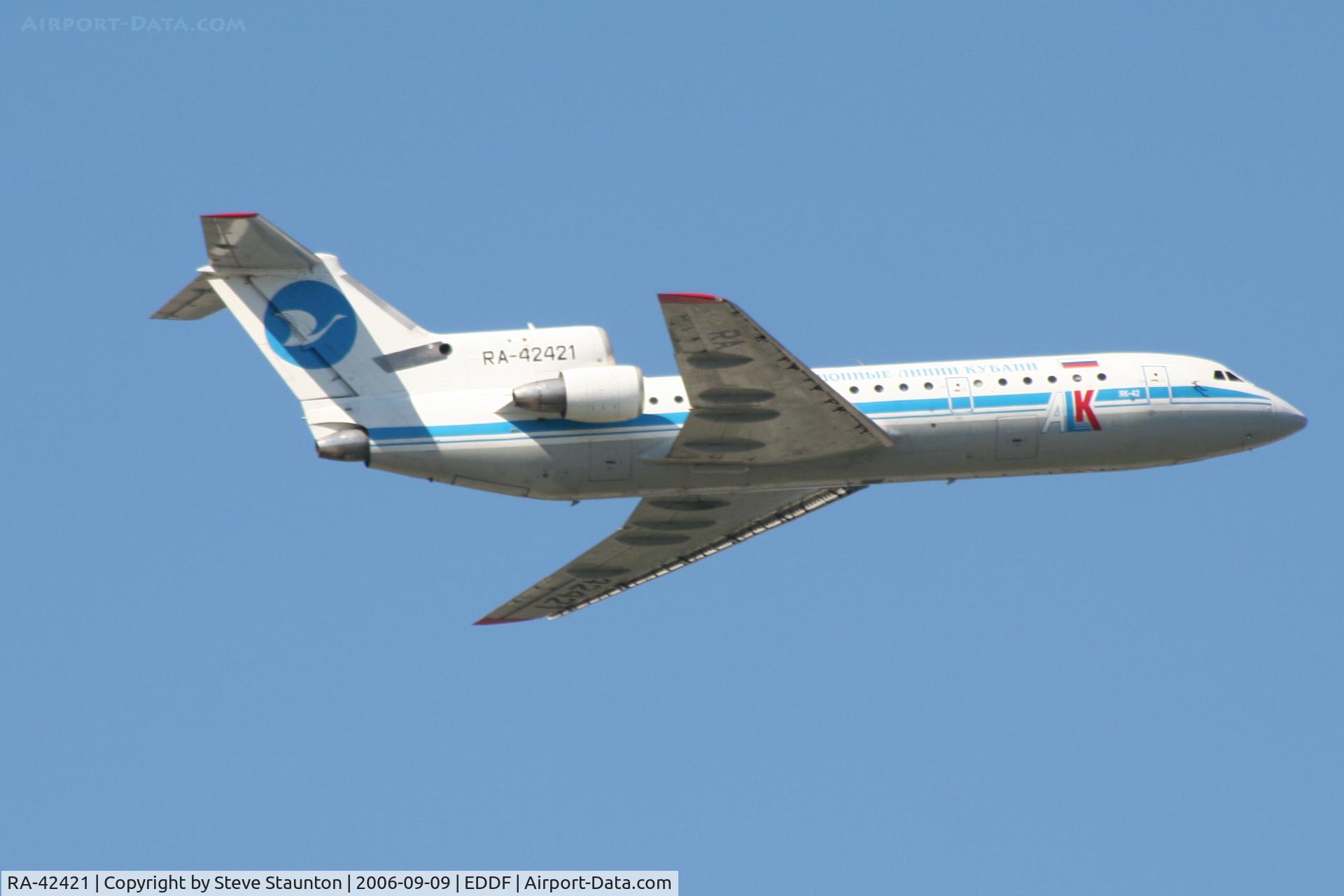 RA-42421, Yakovlev Yak-42D C/N 4520422303017, Taken at Frankfurt September 2006