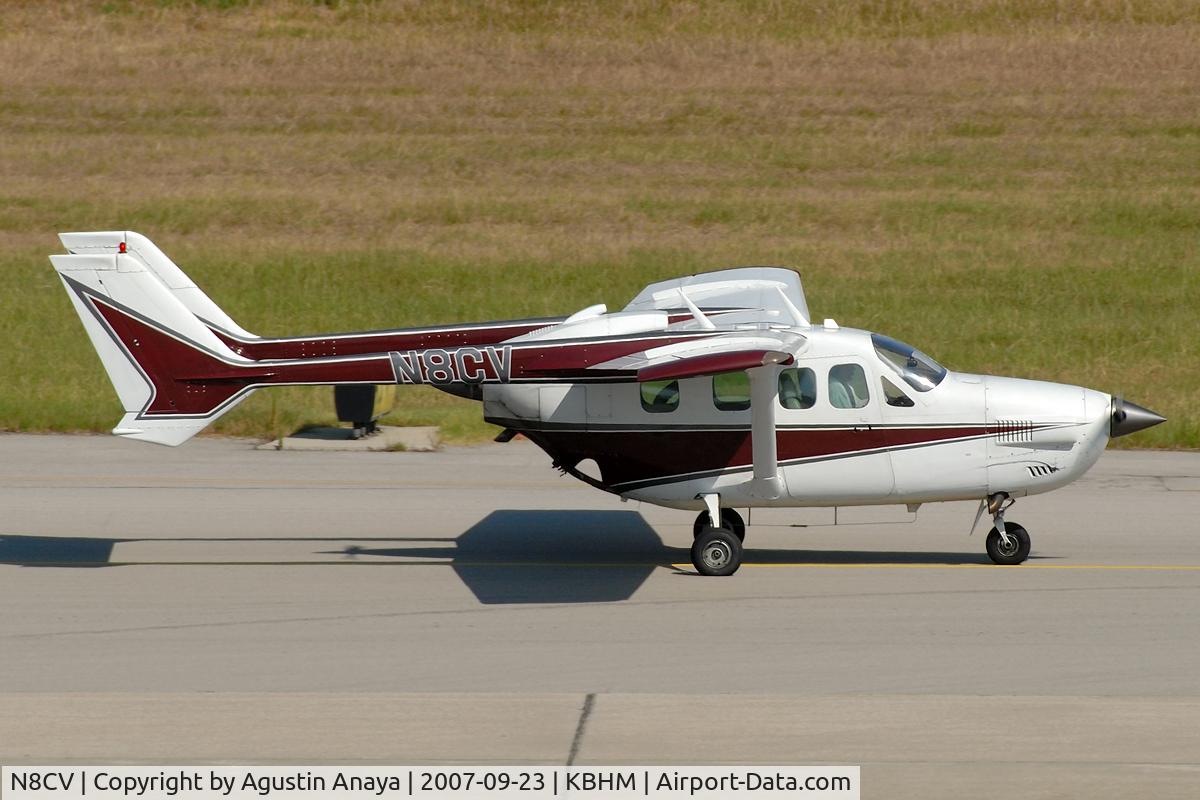 N8CV, 1972 Cessna T337G Turbo Super Skymaster C/N P3370056, Taxiing after landing.