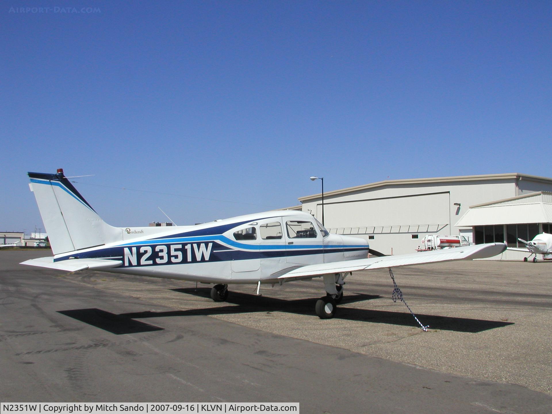N2351W, 1966 Beech A23A C/N M-949, Parked on the ramp at Airlake.