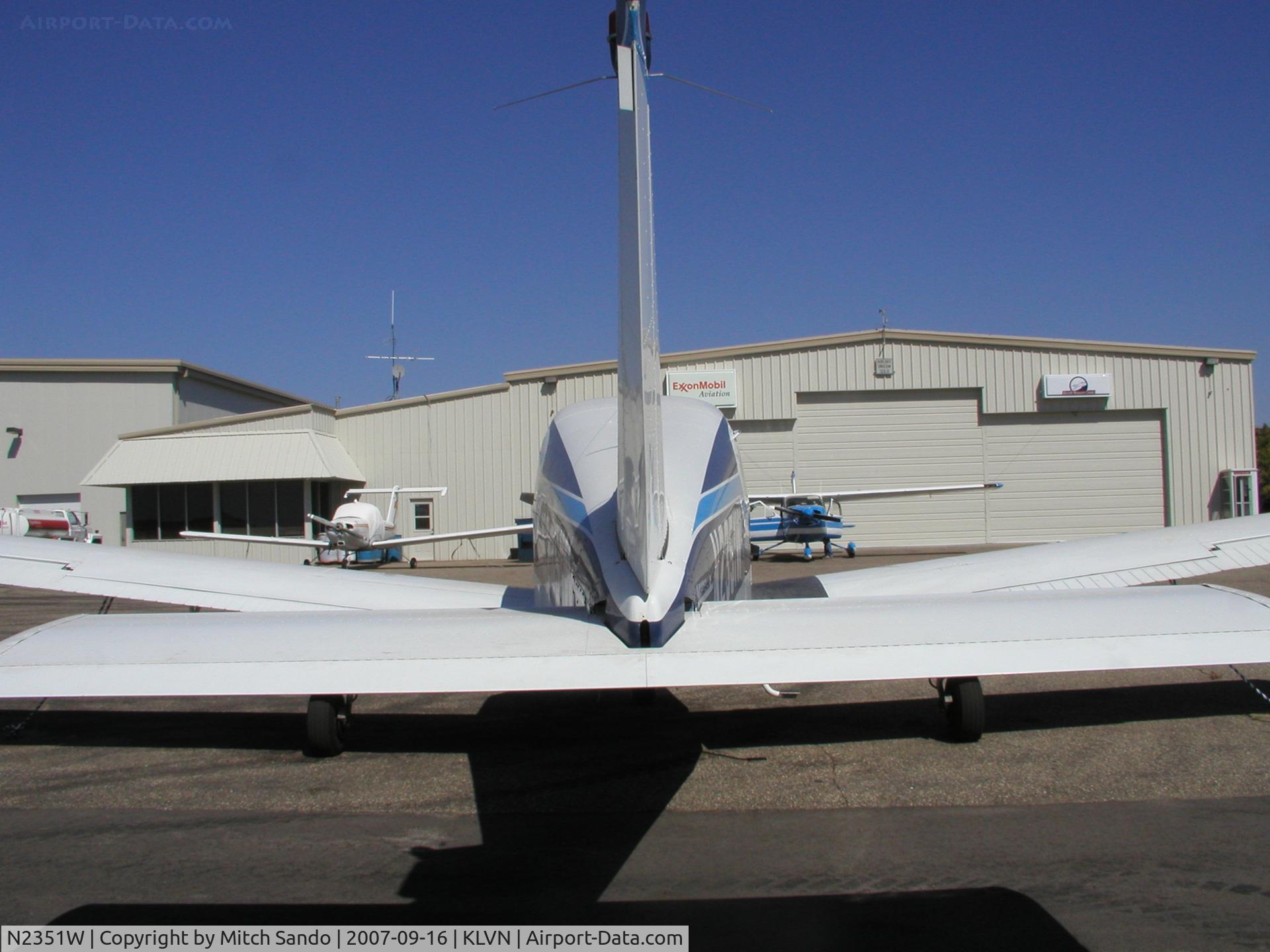 N2351W, 1966 Beech A23A C/N M-949, Parked on the ramp at Airlake.
