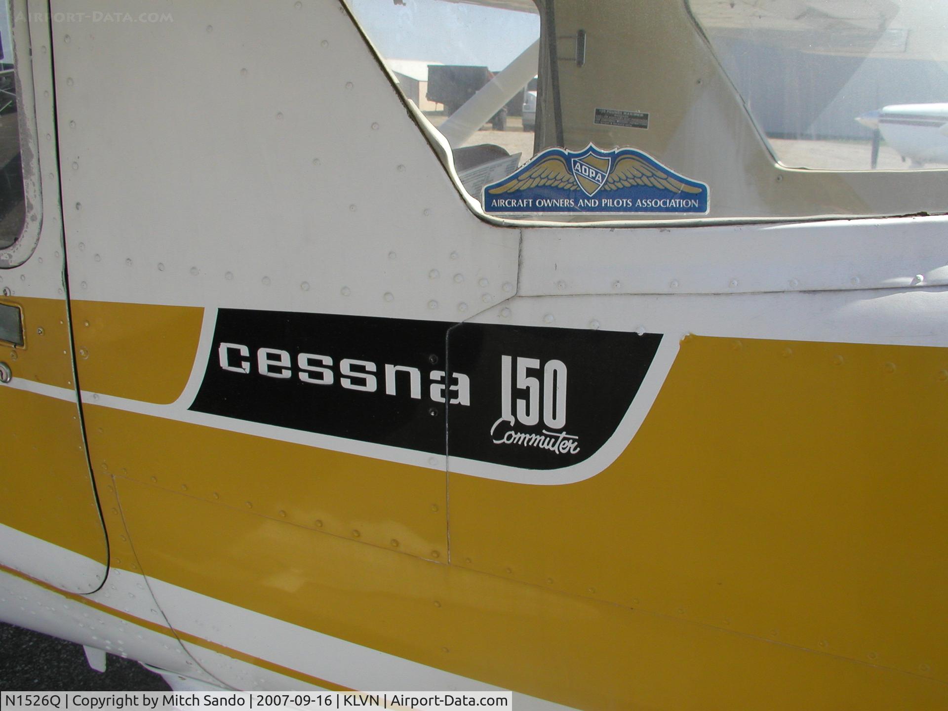 N1526Q, 1971 Cessna 150L C/N 15072826, Parked on the ramp at Airlake.