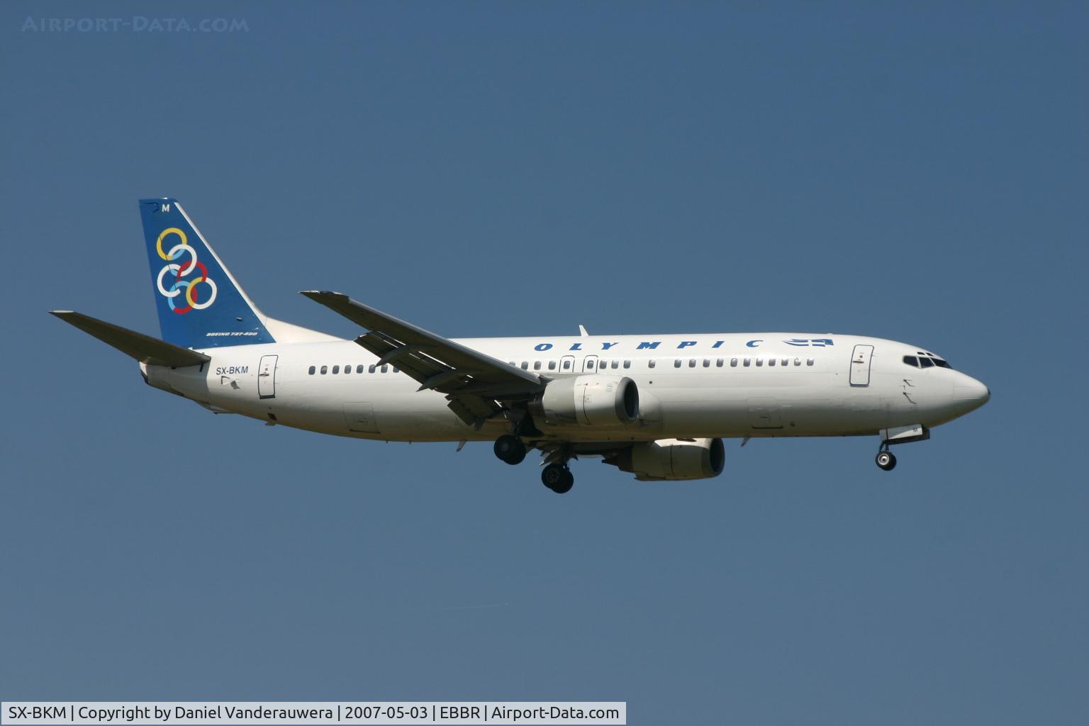 SX-BKM, 1991 Boeing 737-4Q8 C/N 24709/2115, arrival of flight OA145 to rwy 02