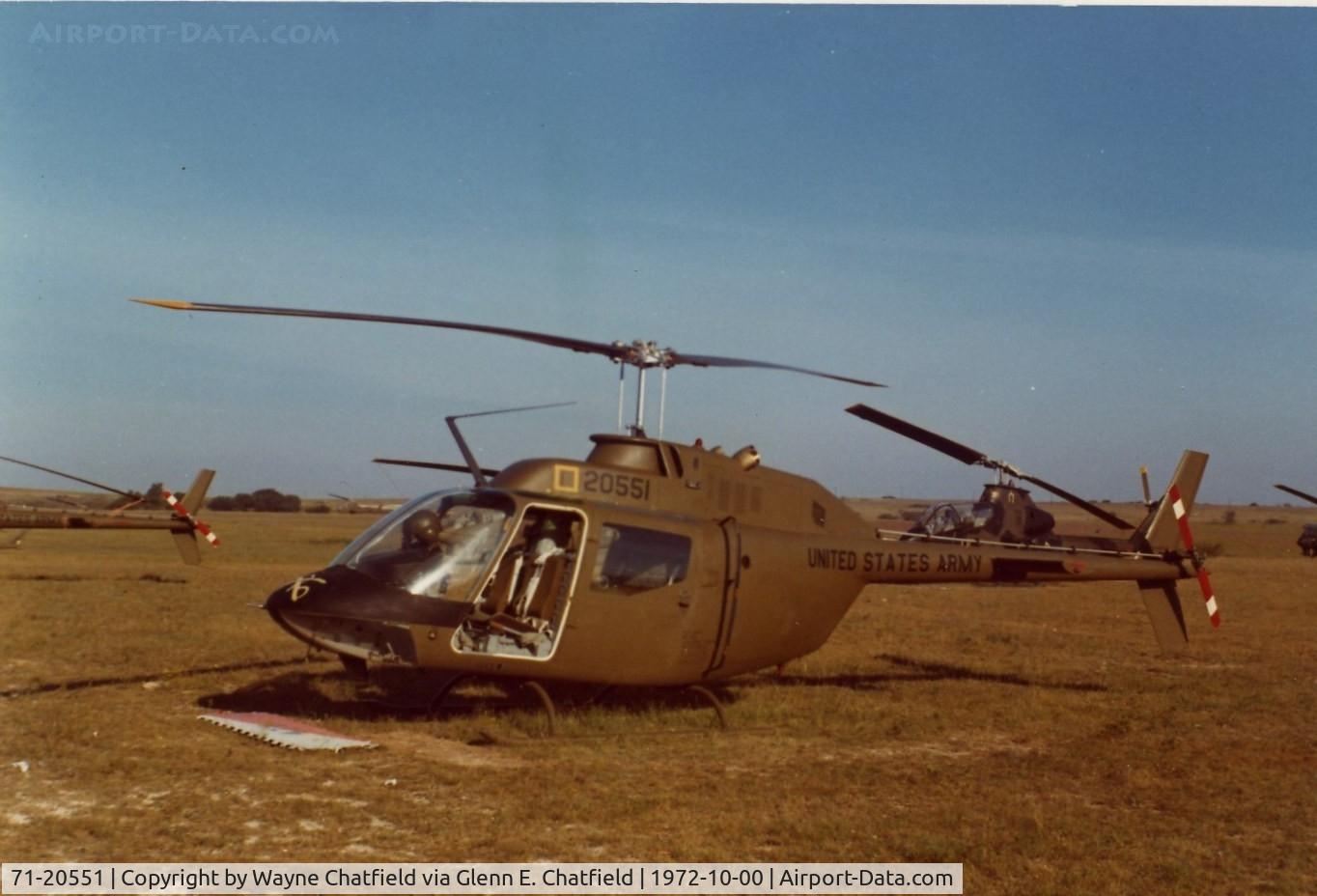 71-20551, 1971 Bell OH-58A Kiowa C/N 41412, OH-58A at Ft. Hood, TX