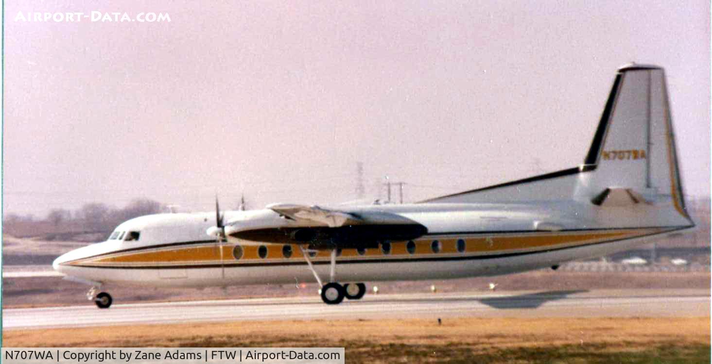 N707WA, 1958 Fokker F-27 Friendship C/N 16, Fokker F-27. Involved in a mid air collision with a C-172. Country singer Charlie Pride and his band were aboard the F-27. NTSB report - http://www.ntsb.gov/ntsb/brief.asp?ev_id=30559&key=0