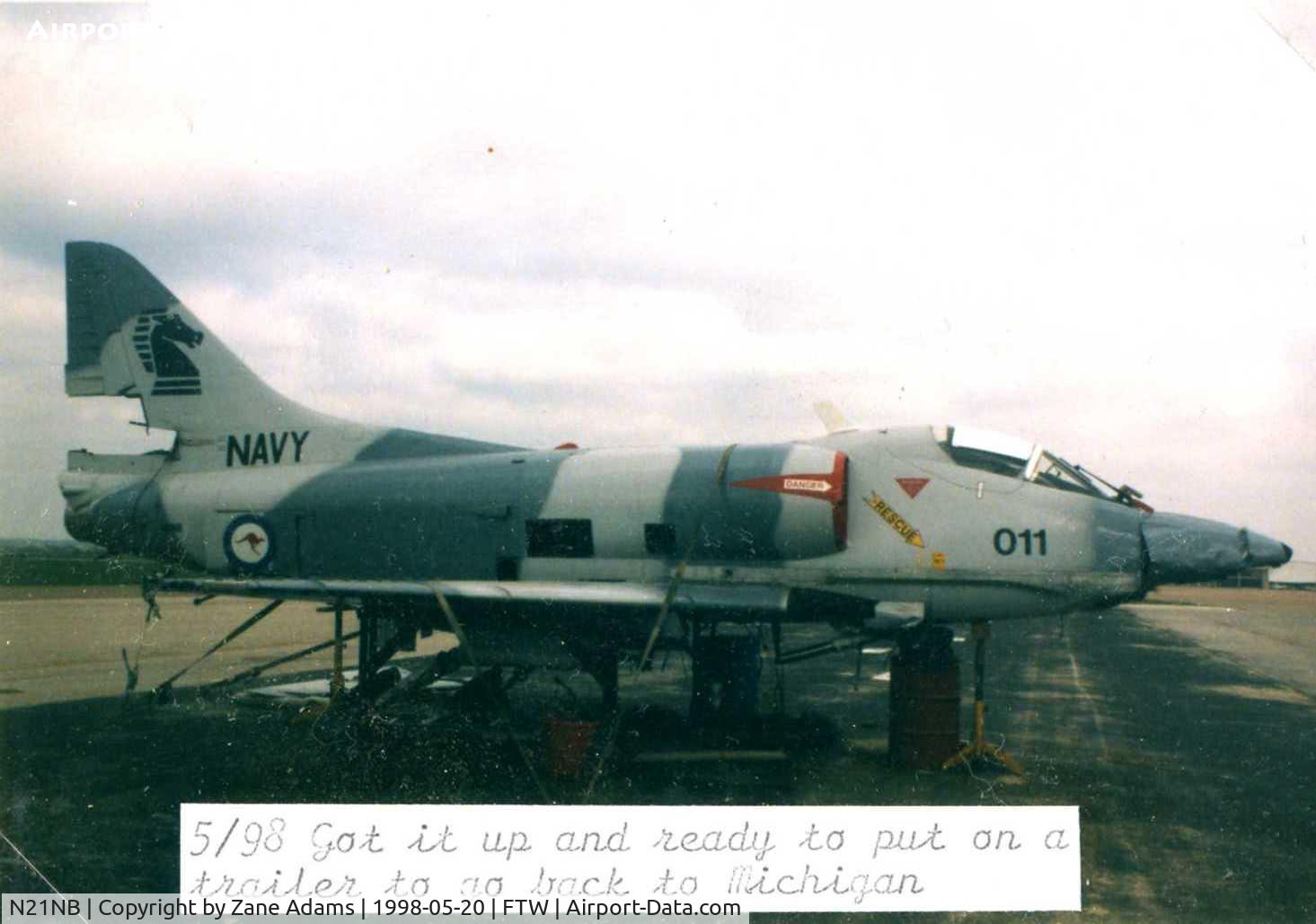 N21NB, 1959 Douglas A-4B Skyhawk (A4D-2) C/N 12257, Ran off the runway at Meacham Field - NTSB report - http://www.ntsb.gov/ntsb/brief.asp?ev_id=20001211X09551&key=1