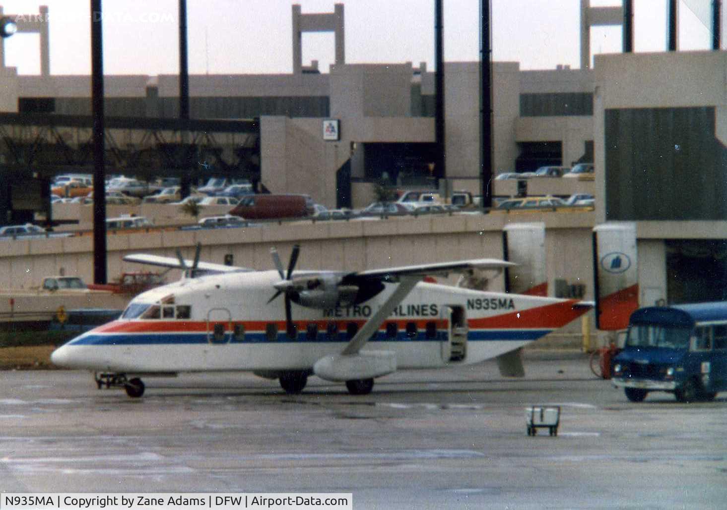 N935MA, Short SD3-30 200 C/N SH3032, Shorts 330-100  Metro Airlines - Destroyed by wind Beaumont, TX Scrapped 1983
