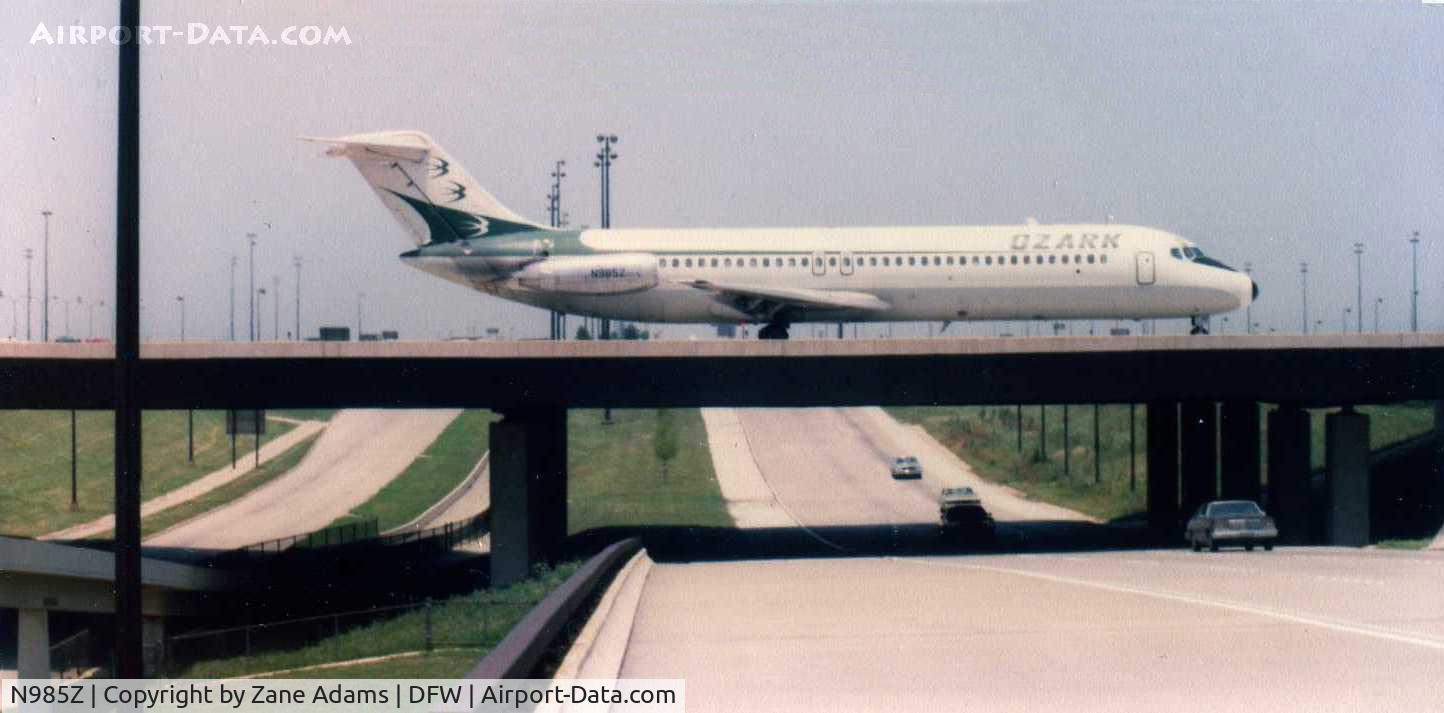 N985Z, 1970 Douglas DC-9-31 C/N 47491, Ozark Airlines @1985