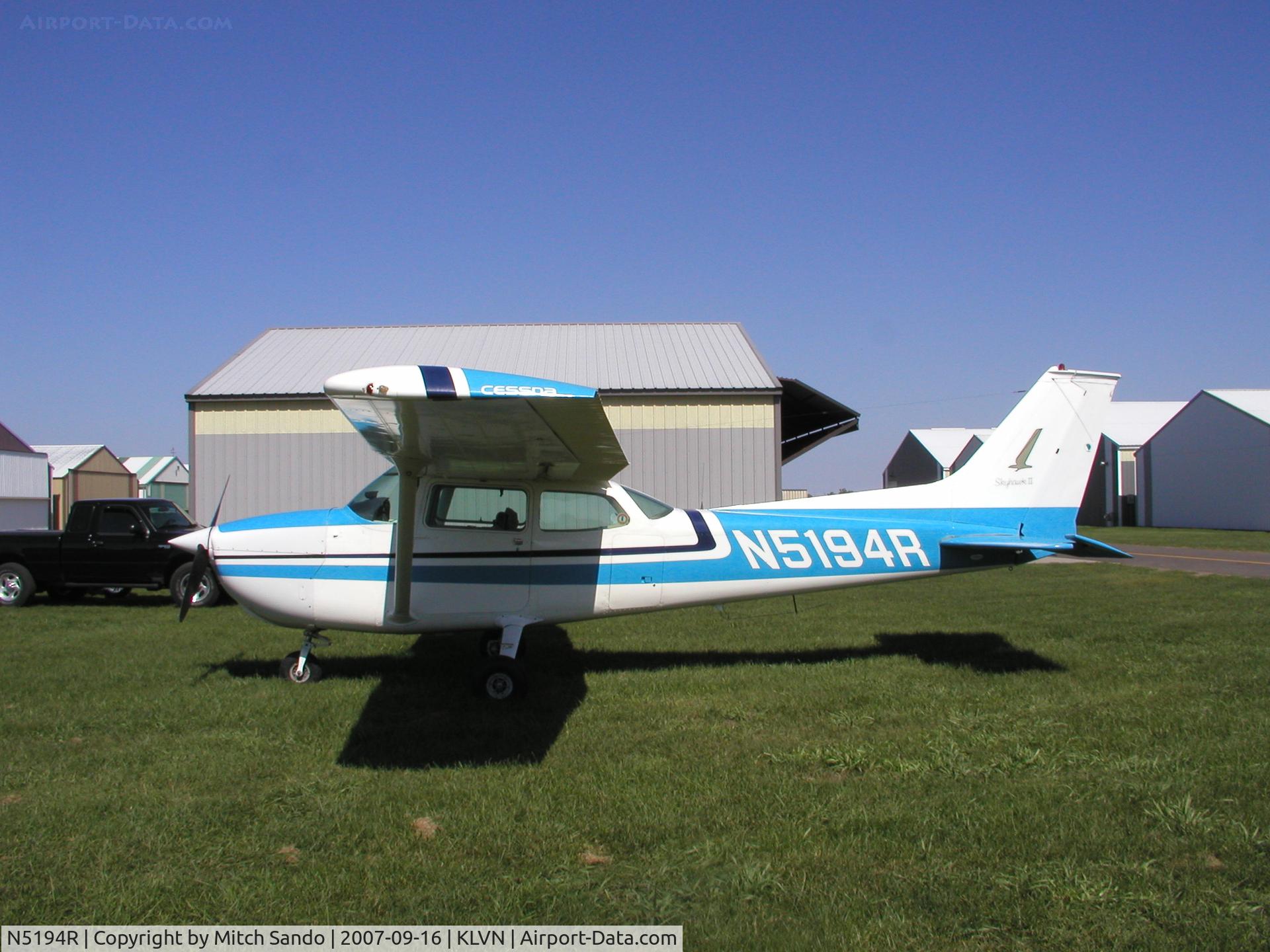 N5194R, 1974 Cessna 172M C/N 17263411, Parked outside the hangar.