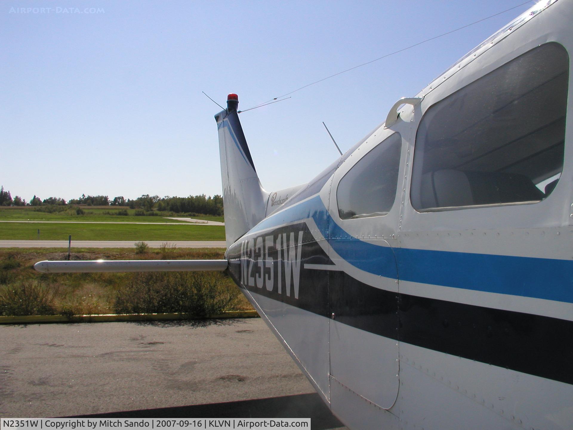 N2351W, 1966 Beech A23A C/N M-949, Parked on the ramp at Airlake.