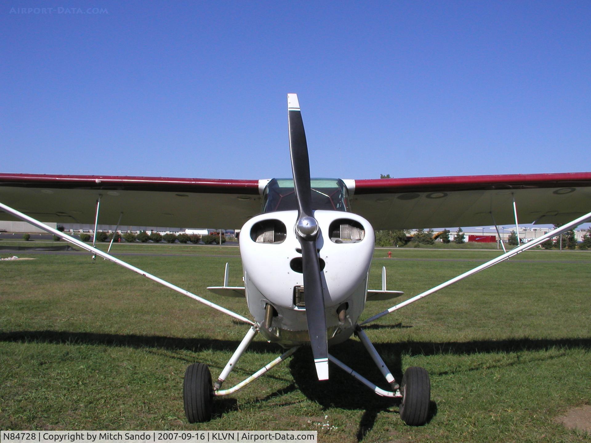 N84728, 1946 Aeronca 7AC Champion C/N 7AC-3440, Tied down at Airlake.