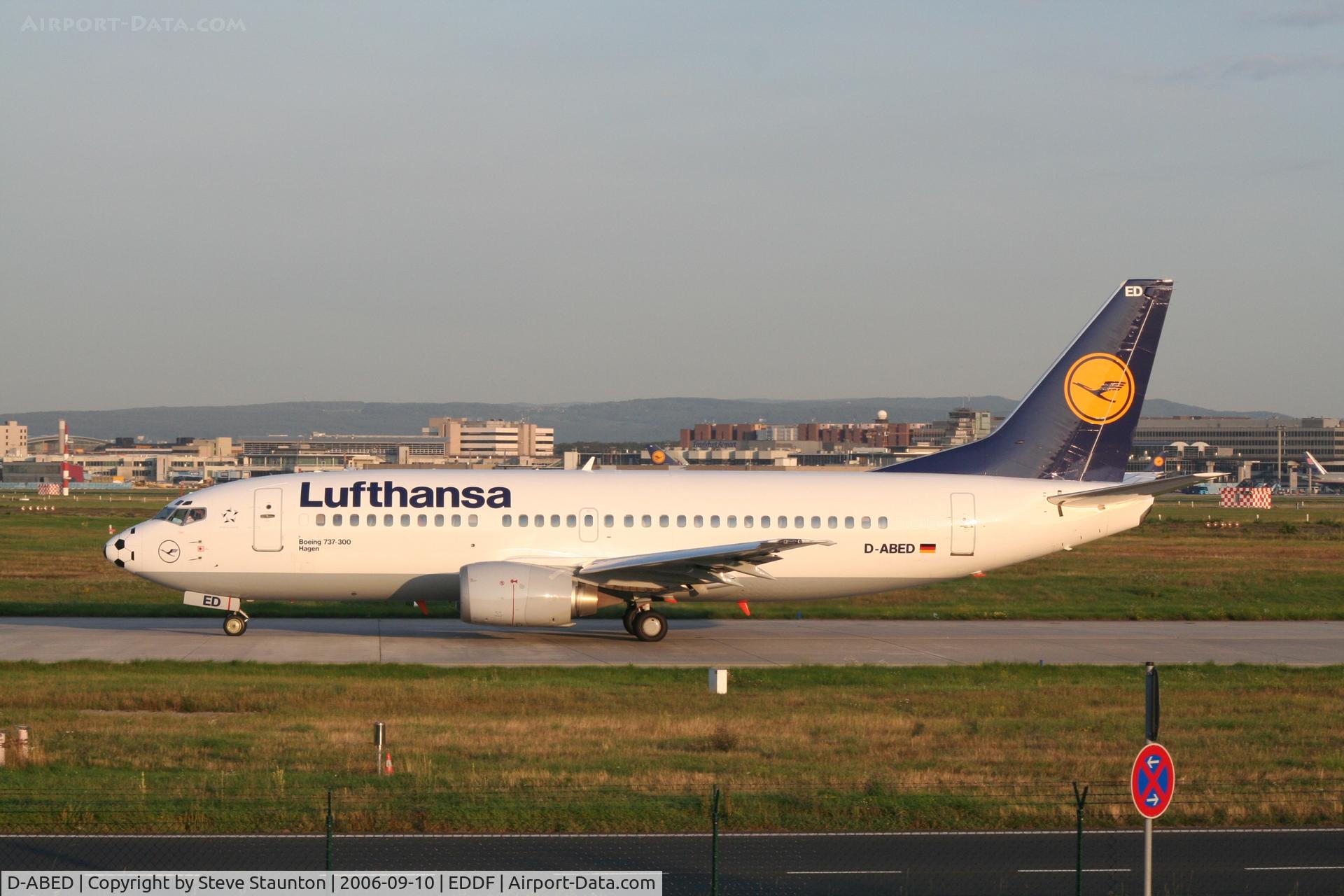 D-ABED, 1991 Boeing 737-330 C/N 25215, Taken at Frankfurt September 2006