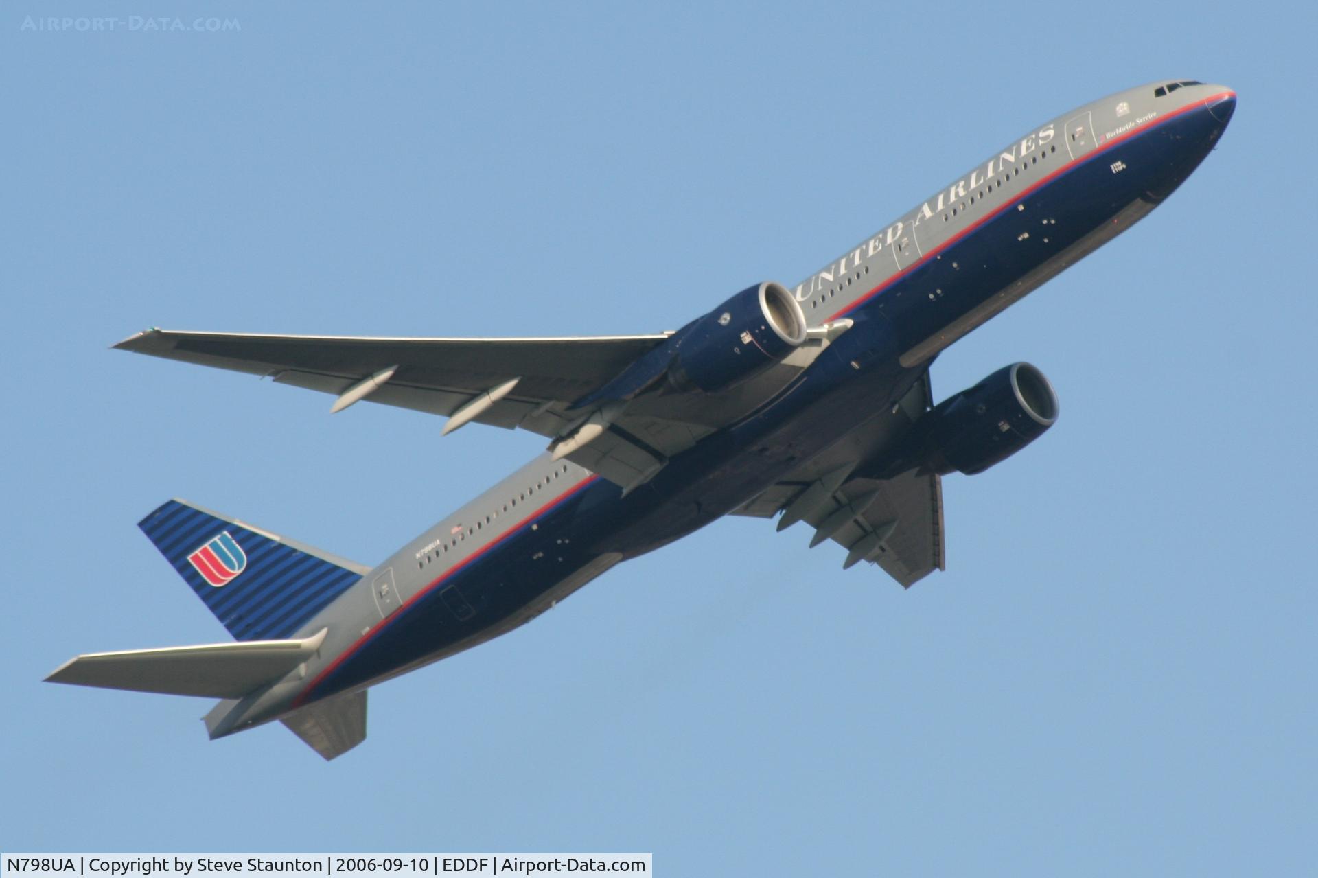 N798UA, 1998 Boeing 777-222ER C/N 26928, Taken at Frankfurt September 2006