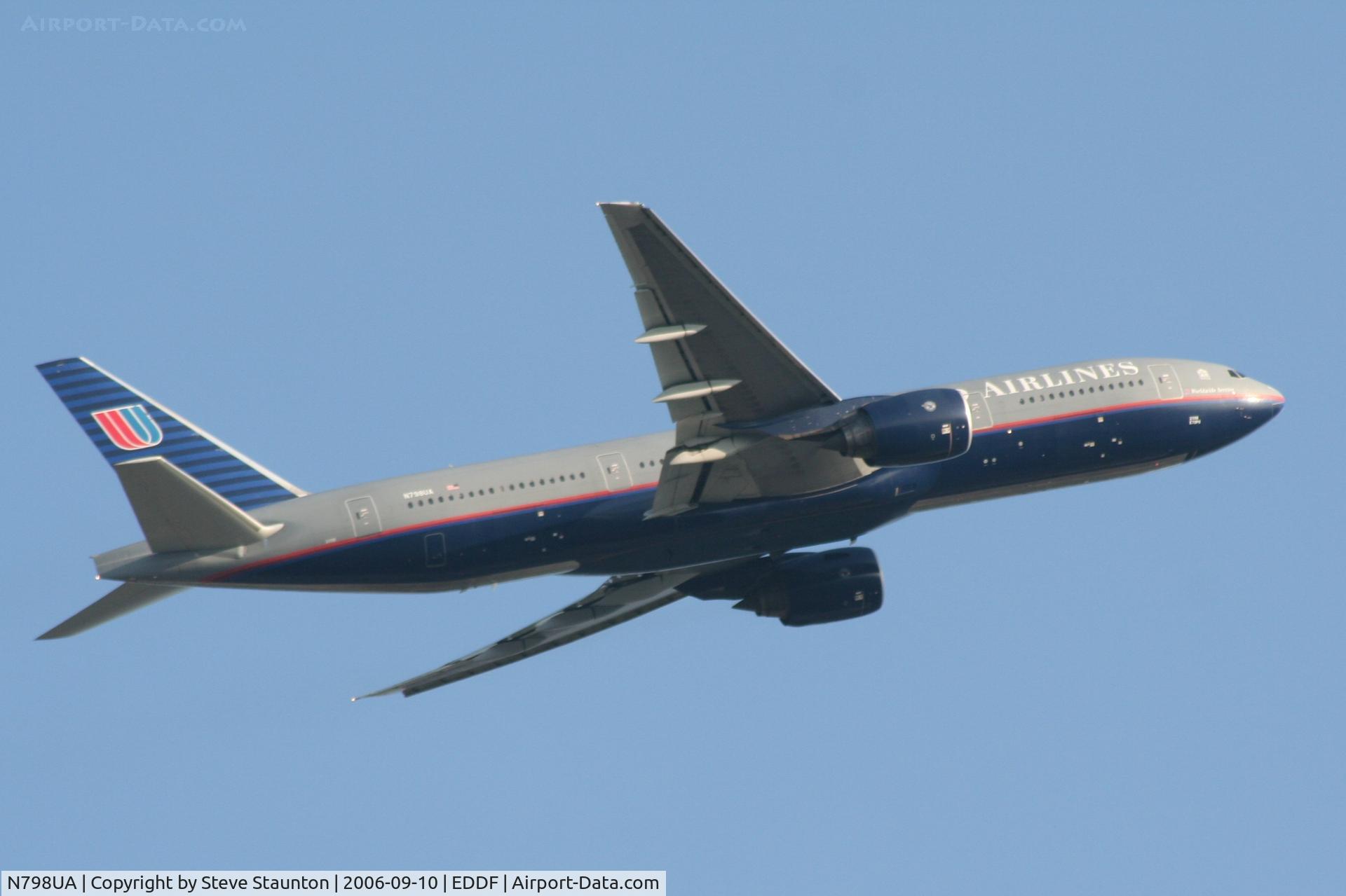 N798UA, 1998 Boeing 777-222ER C/N 26928, Taken at Frankfurt September 2006