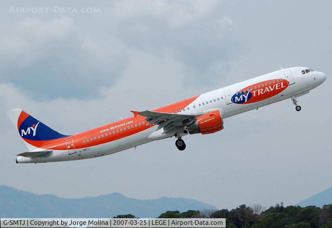 G-SMTJ, 2003 Airbus A321-211 C/N 1972, Taking off RWY 02.
