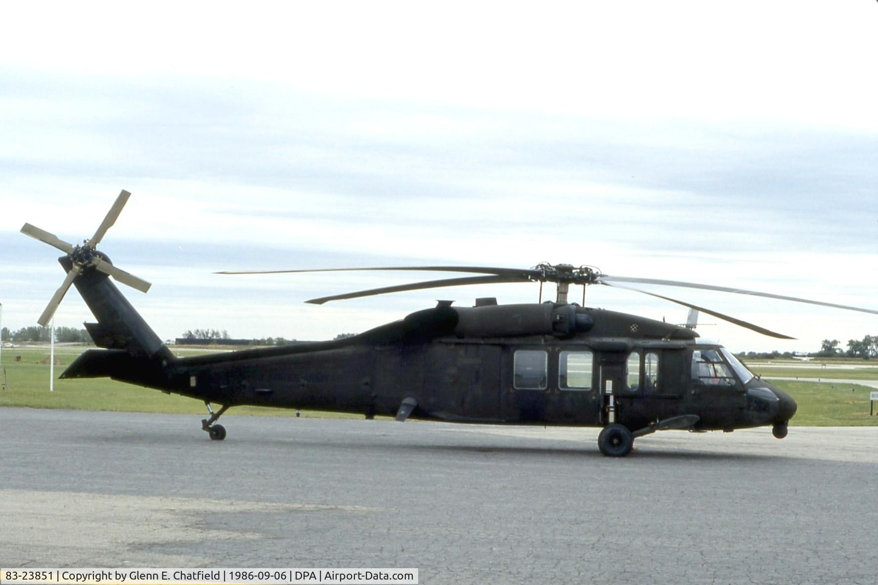 83-23851, 1983 Sikorsky UH-60A Black Hawk C/N 70676, UH-60A stopping over