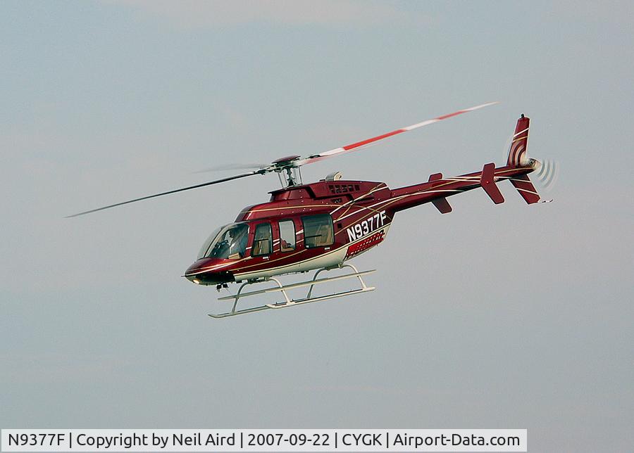 N9377F, Bell 407 C/N 53783, Departing on delivery flight. Ex C-FOQL (53783)