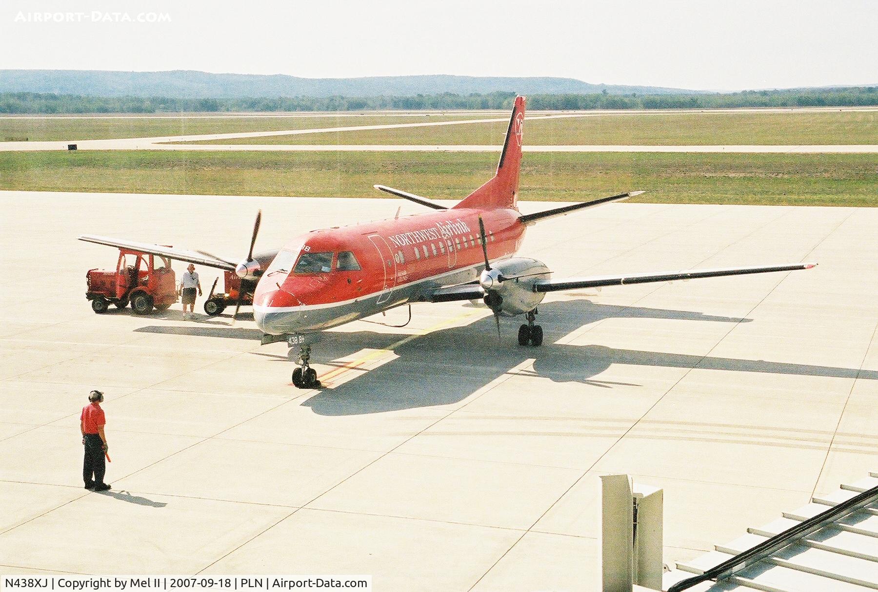 N438XJ, 1998 Saab 340B C/N 340B-438, MES2706 - PLN-DTW Starting up @ Pellston Regional Airport (PLN)