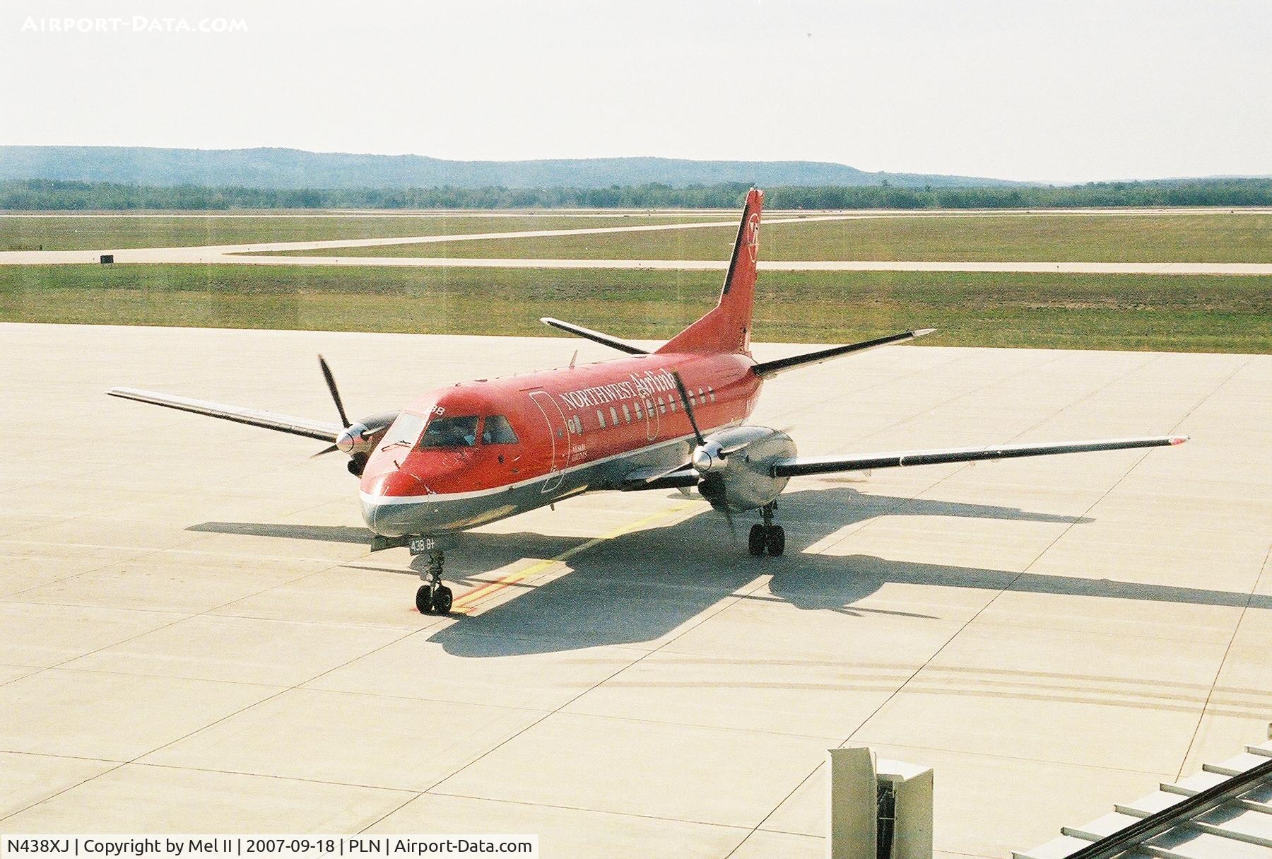 N438XJ, 1998 Saab 340B C/N 340B-438, MES2706 - PLN-DTW Starting up @ Pellston Regional Airport (PLN)