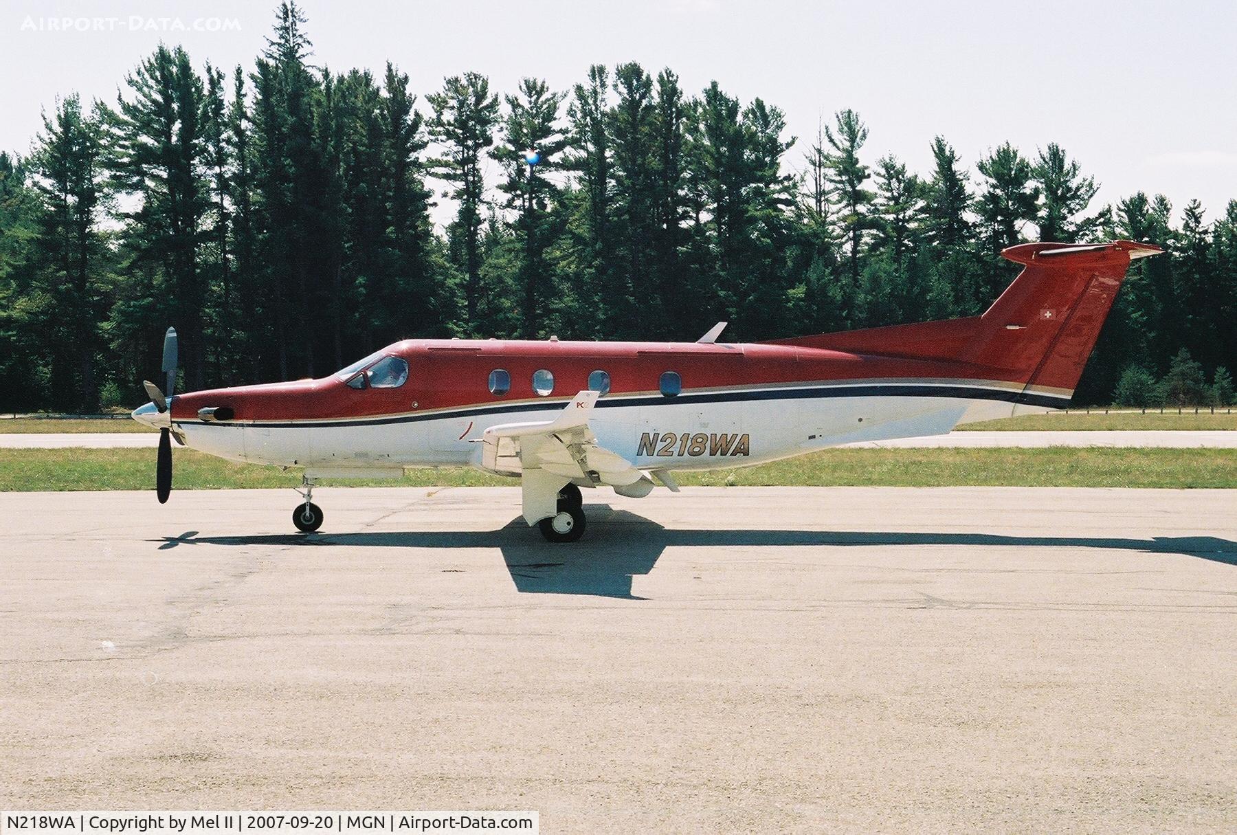 N218WA, 1998 Pilatus PC-12/45 C/N 218, Parked @ Harbor Springs Airport (MGN)