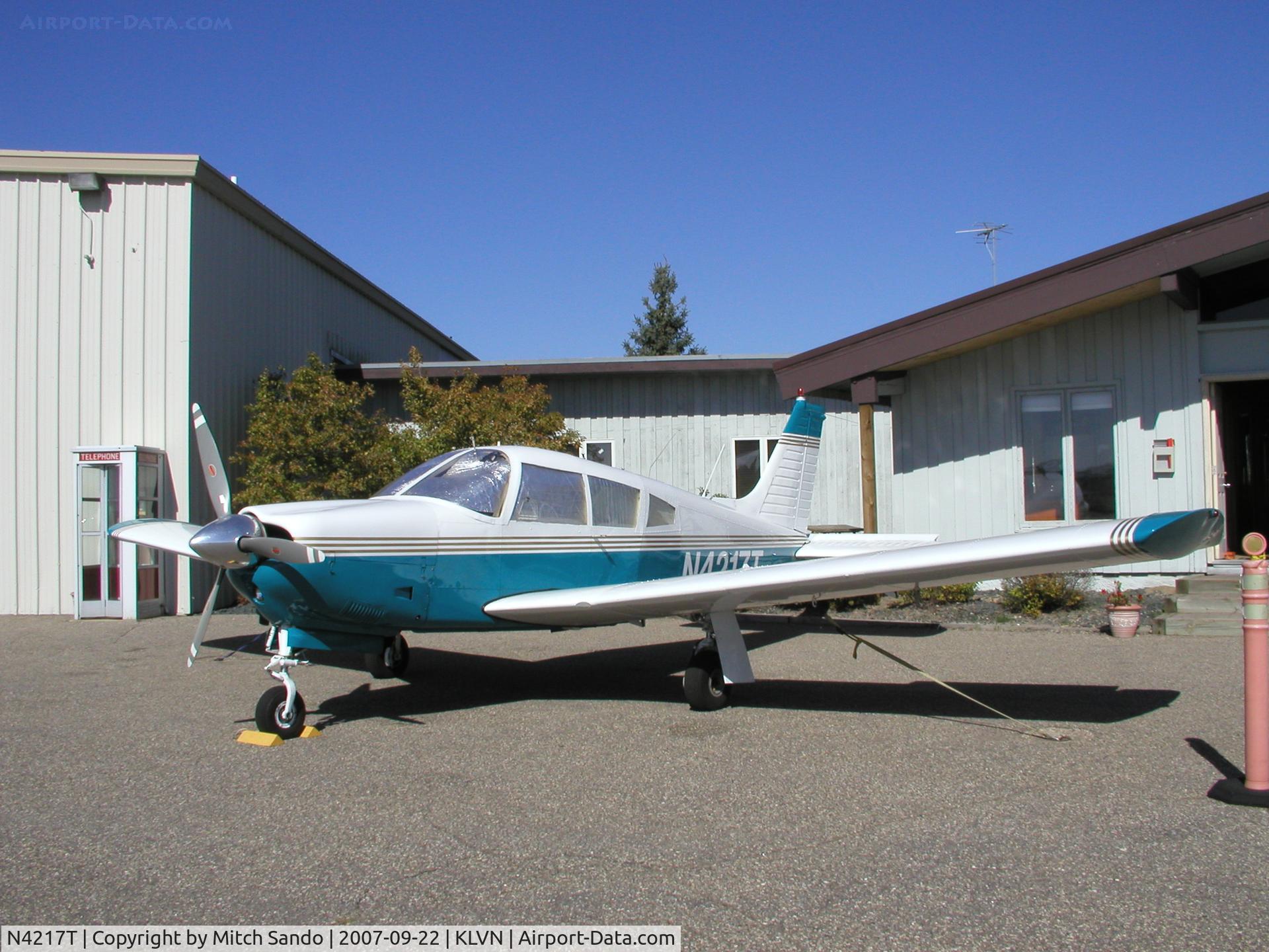 N4217T, 1968 Piper PA-28R-180 Cherokee Arrow C/N 28R-30975, Parked on the ramp at Airlake.