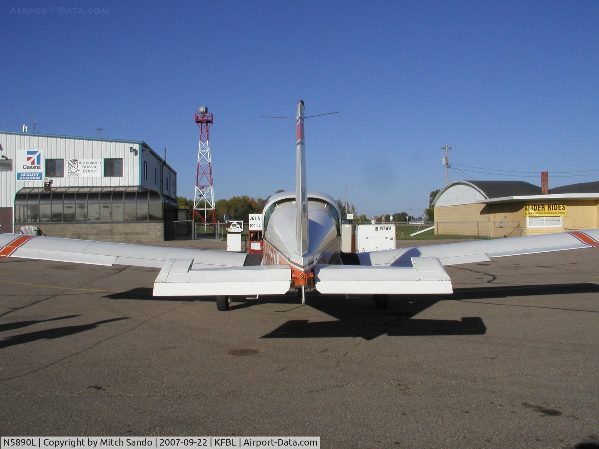N5890L, 1972 American AA-5 C/N AA5-0240, Parked on the ramp at Faribault.