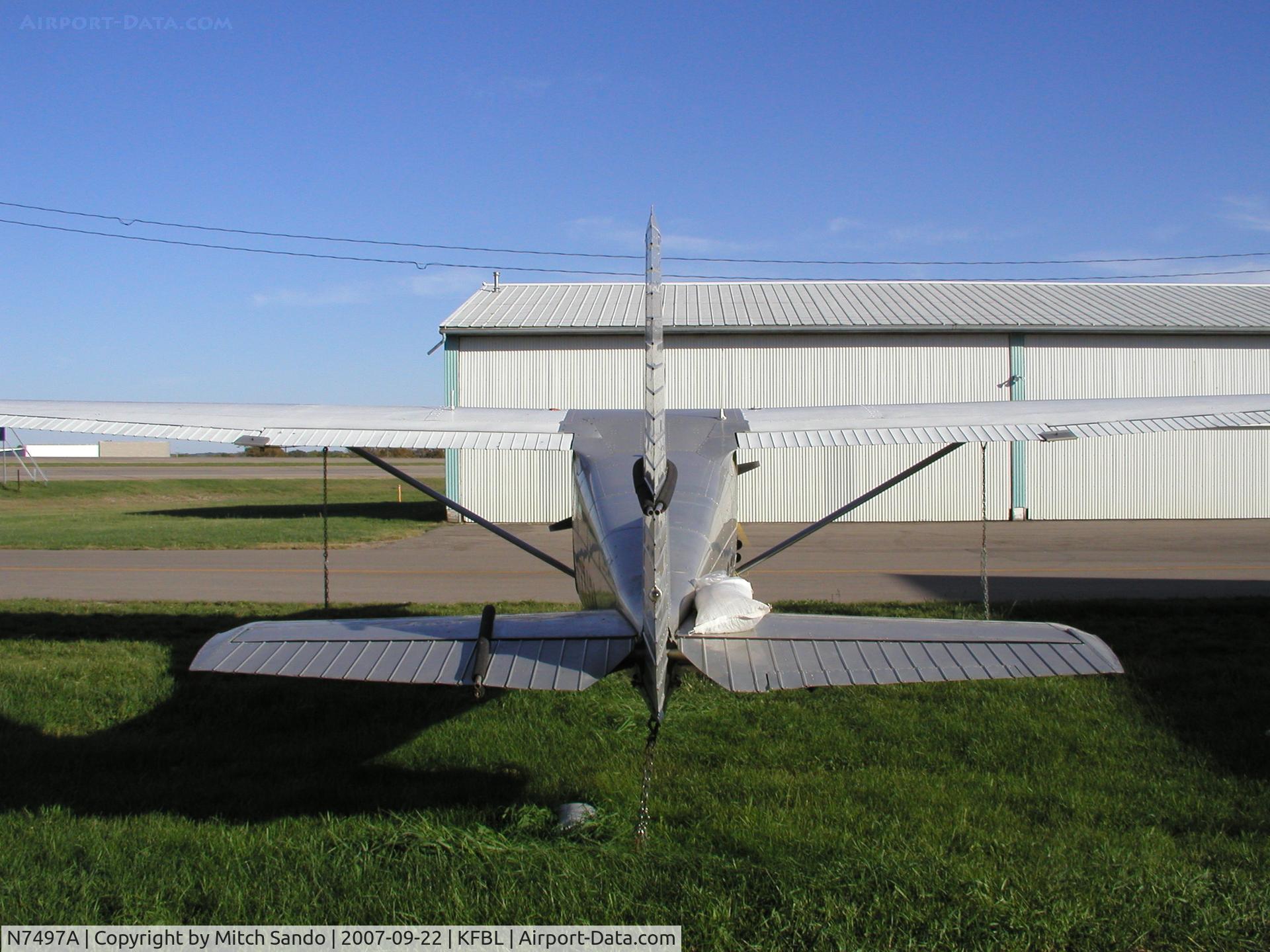 N7497A, 1956 Cessna 172 C/N 29597, Tied down at Faribault.