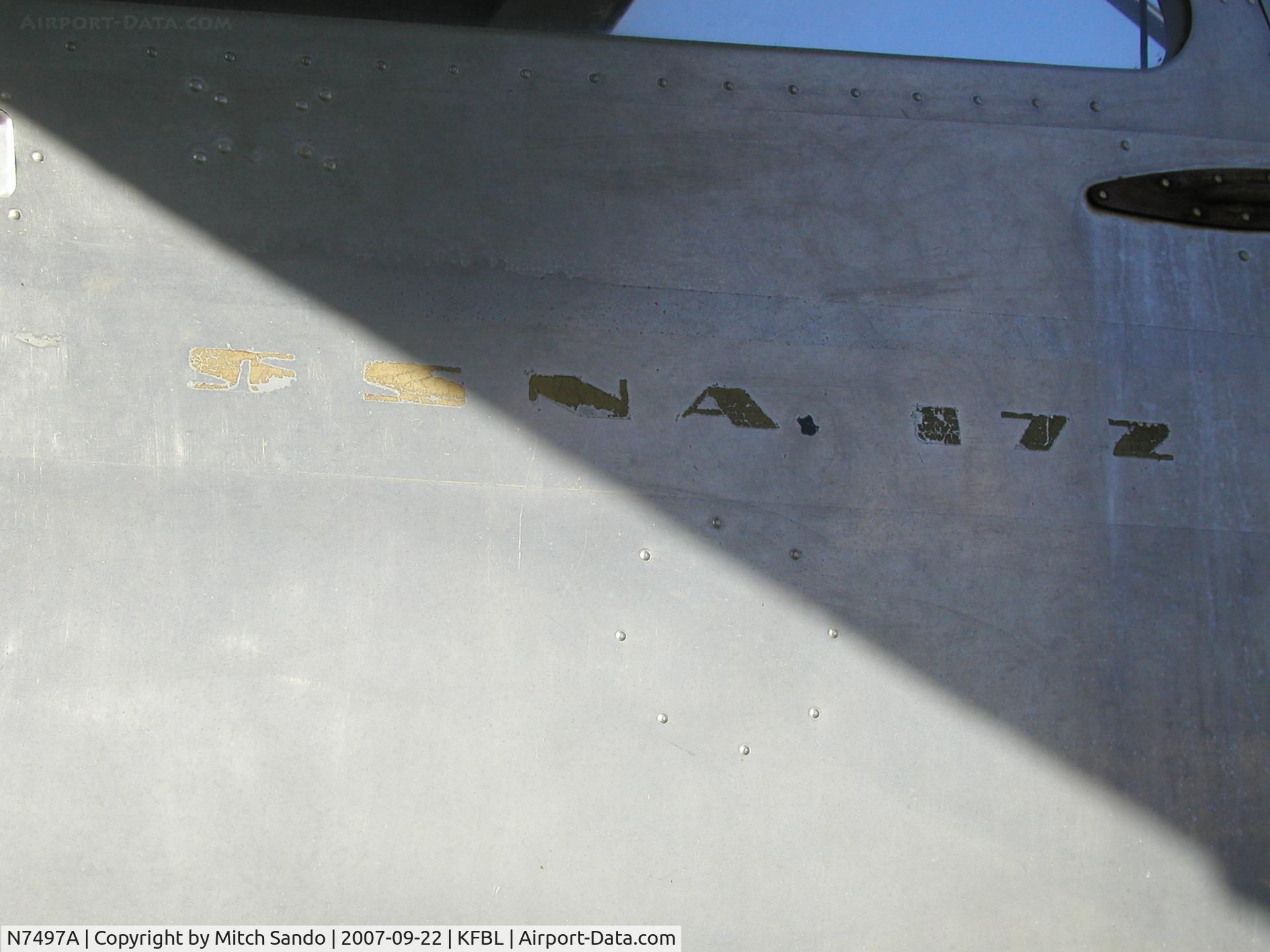 N7497A, 1956 Cessna 172 C/N 29597, Tied down at Faribault.