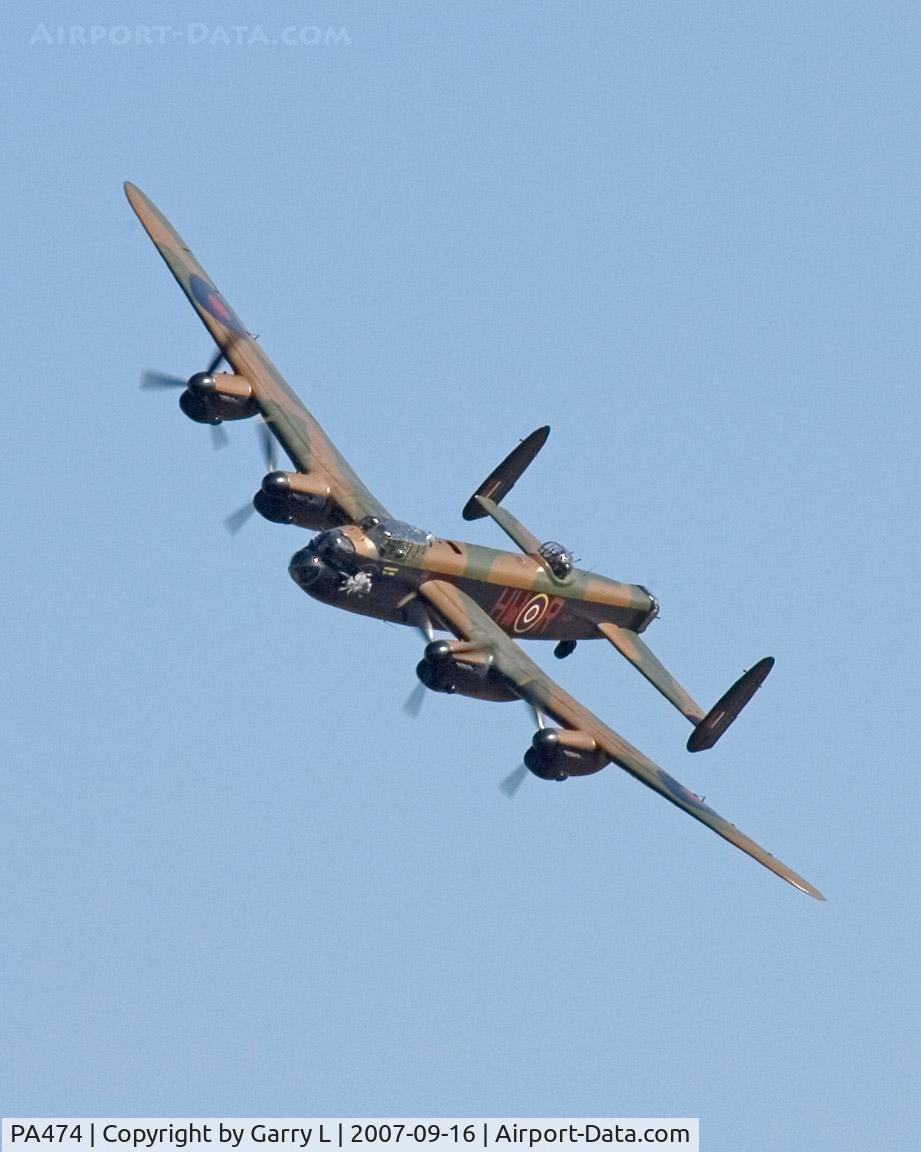 PA474, 1945 Avro 683 Lancaster B1 C/N VACH0052/D2973, BBMF Avro Lancaster PA474 flying at the Turweston Vintage Transport Day Sept 2007