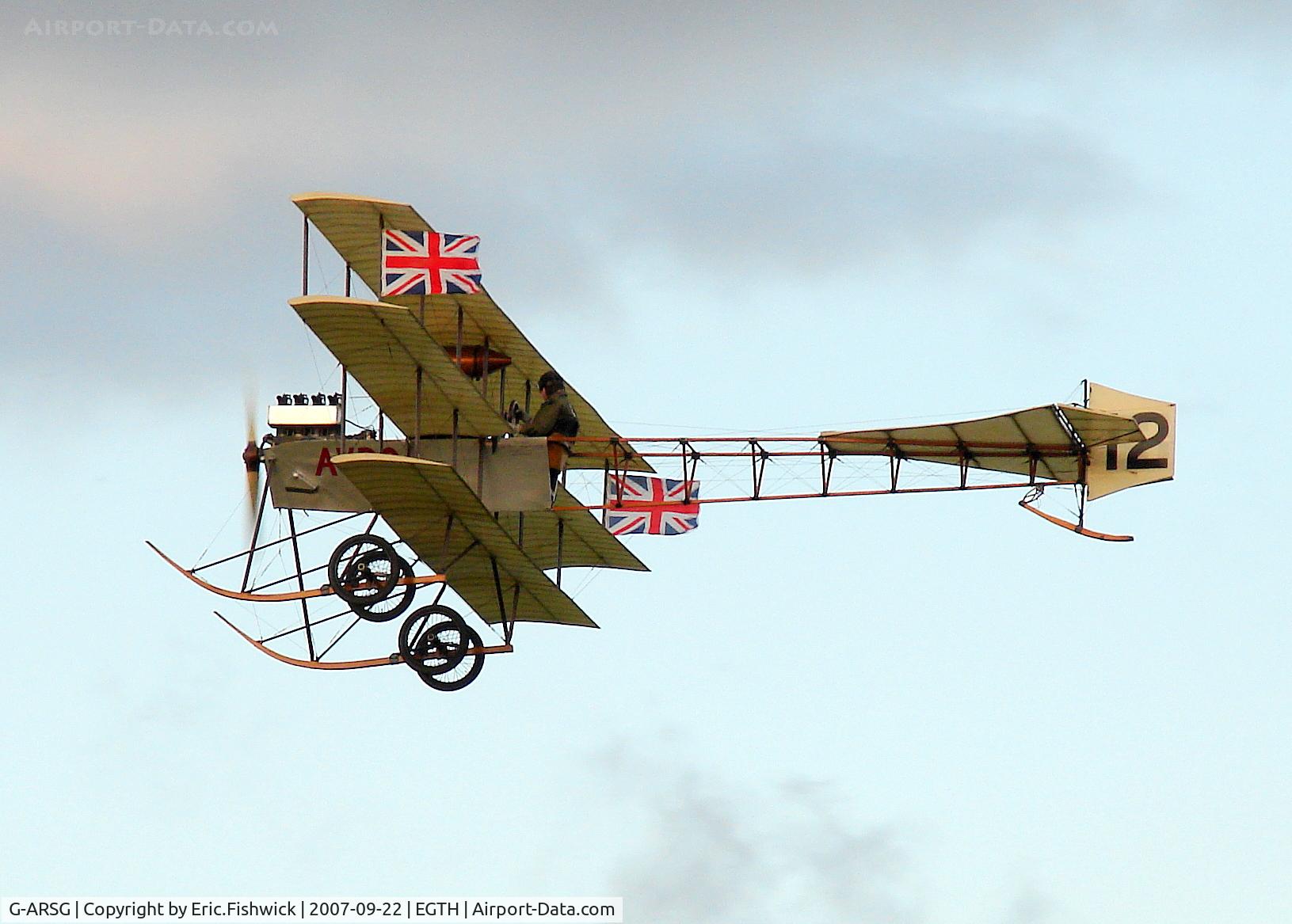 G-ARSG, 1964 Avro Roe Triplane Type IV replica C/N TRI.1, 41. BAPC-1 at Shuttleworth Collection Air Display- 105 hp and 45 mph