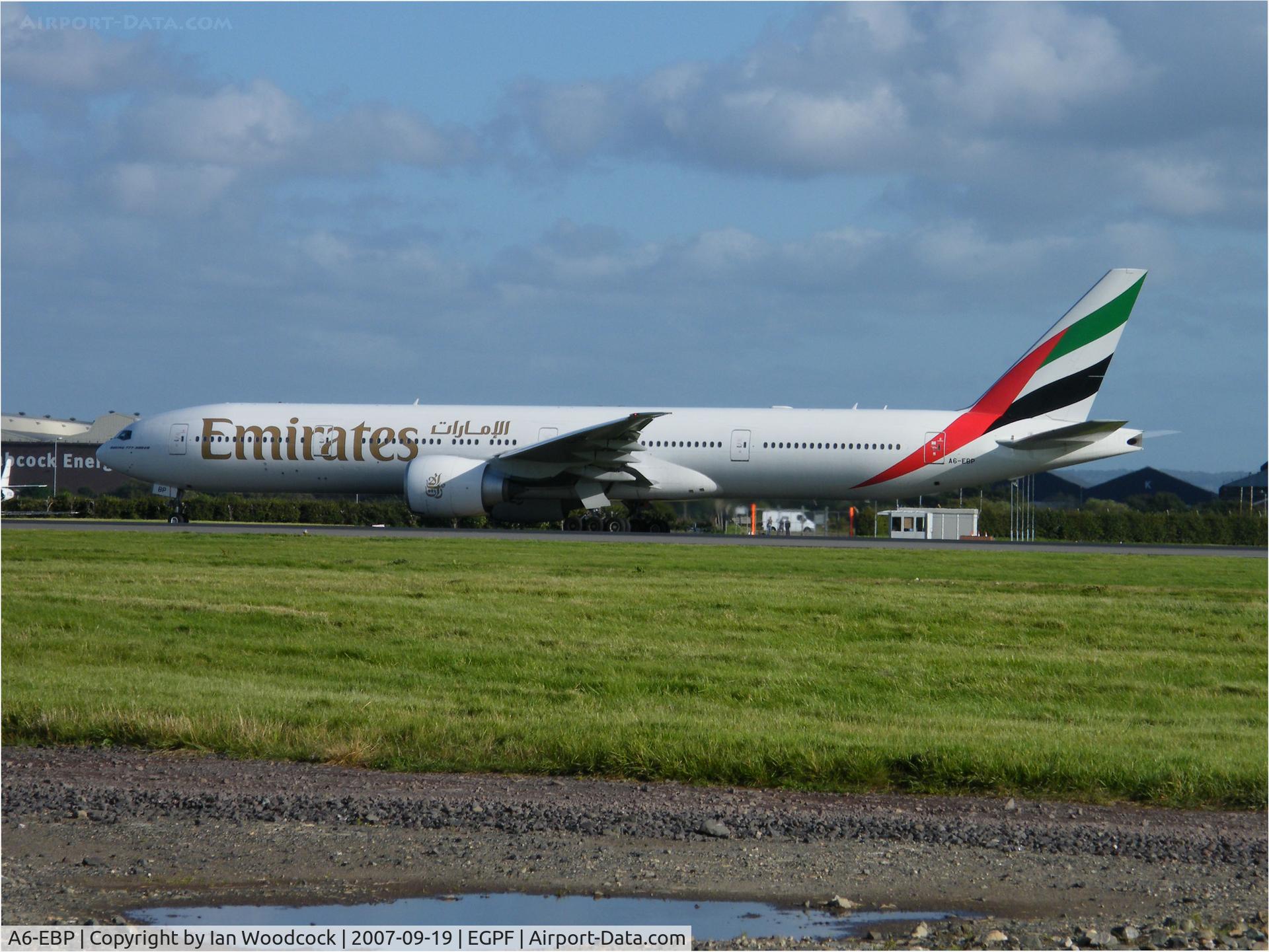 A6-EBP, 2006 Boeing 777-31H/ER C/N 32710, Boeing 777-31H-ER/Emirates Airlines/Glasgow