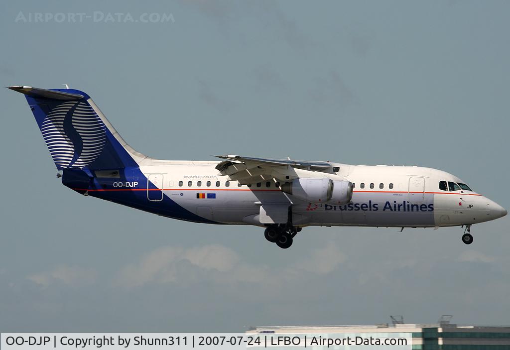 OO-DJP, 1996 British Aerospace Avro 146-RJ85 C/N E.2287, Landing rwy 32R