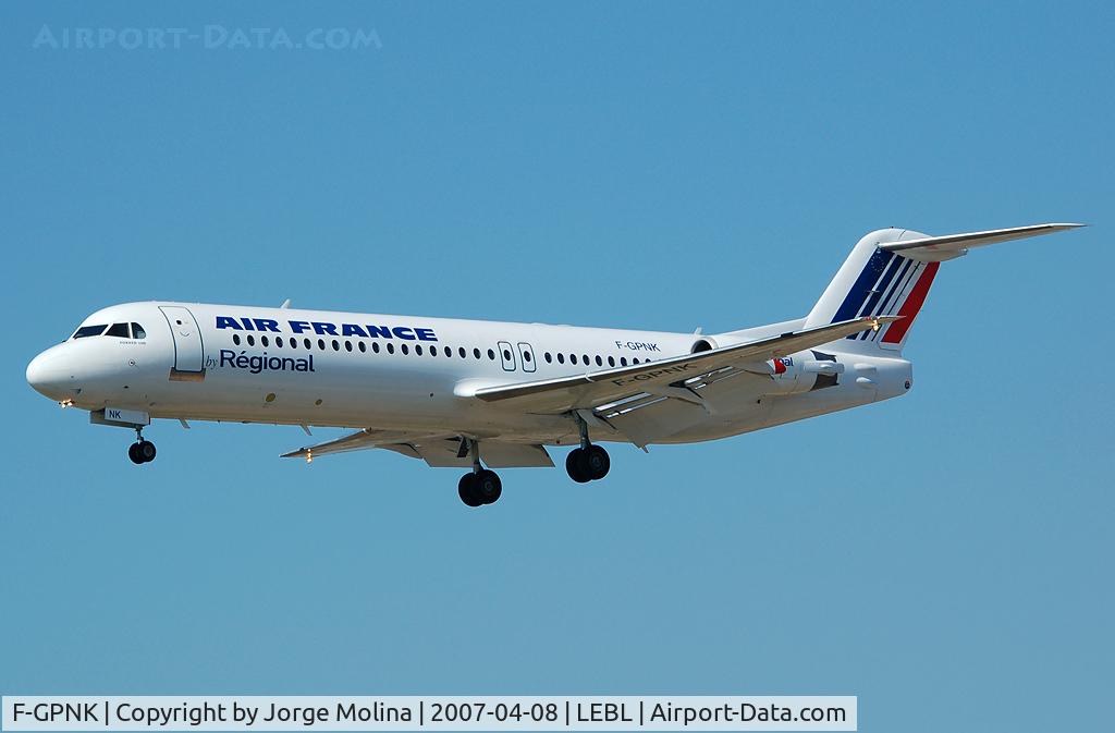 F-GPNK, 1990 Fokker 100 (F-28-0100) C/N 11324, On final RWY 25R.