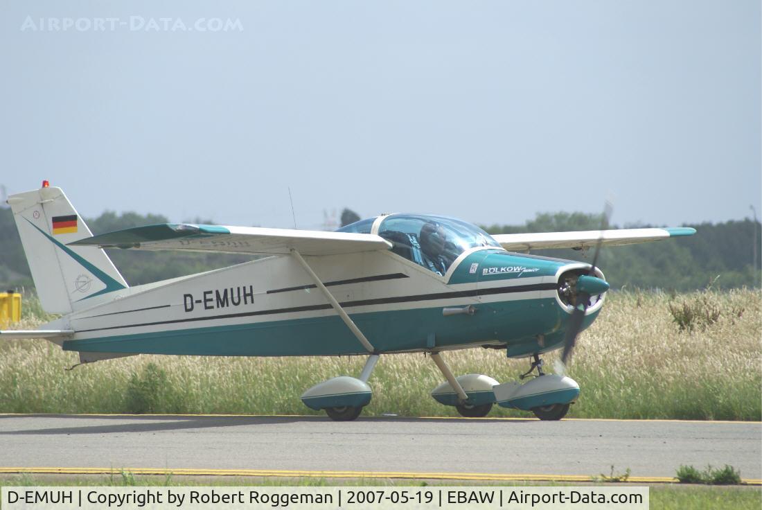 D-EMUH, 1966 Bolkow Bo-208C Junior C/N 623, Taxiing in during 17 th Antwerp Stampe Fly in.