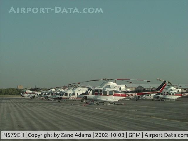 N579EH, 1984 Sikorsky S-76A C/N 760274, Second in line -  on the ramp at Grand Prairie  ERA helos taking shelter from Hurricane Lili