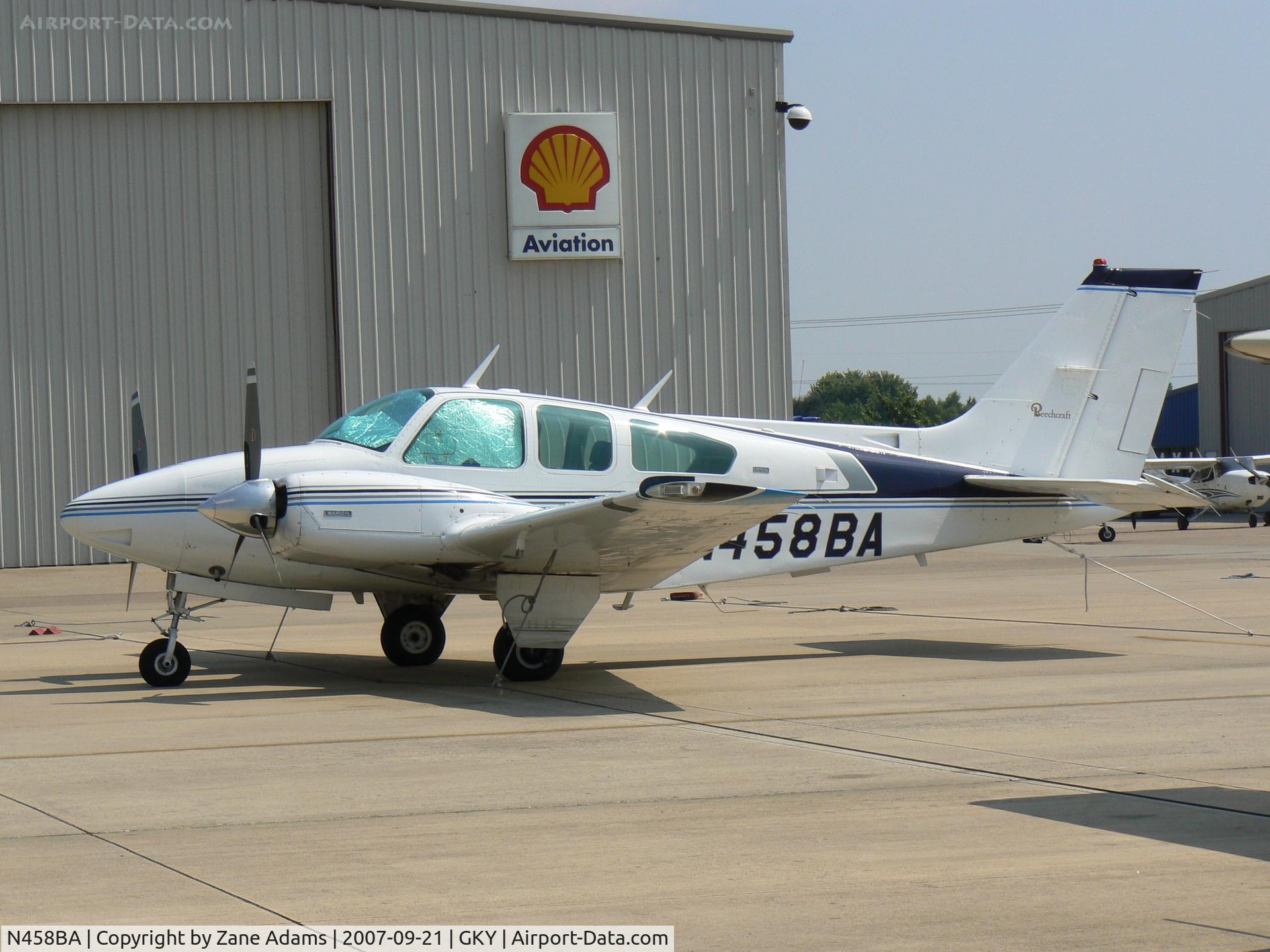 N458BA, 1975 Beech 95-B55 Baron C/N TC-1830, on the ramp at Arlington Muni