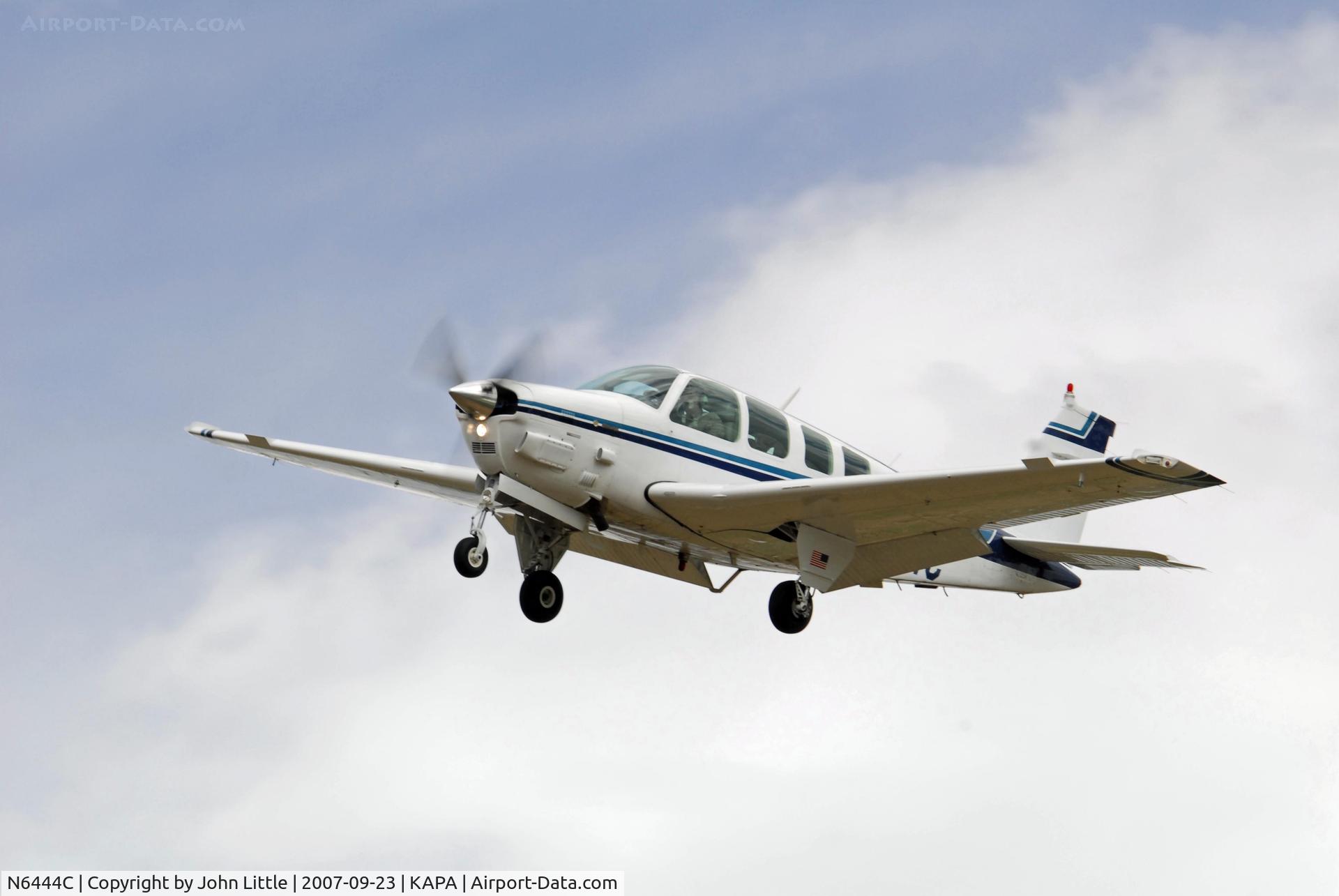 N6444C, 1982 Beech B36TC Bonanza C/N EA-275, Bonanza on approach 17L
