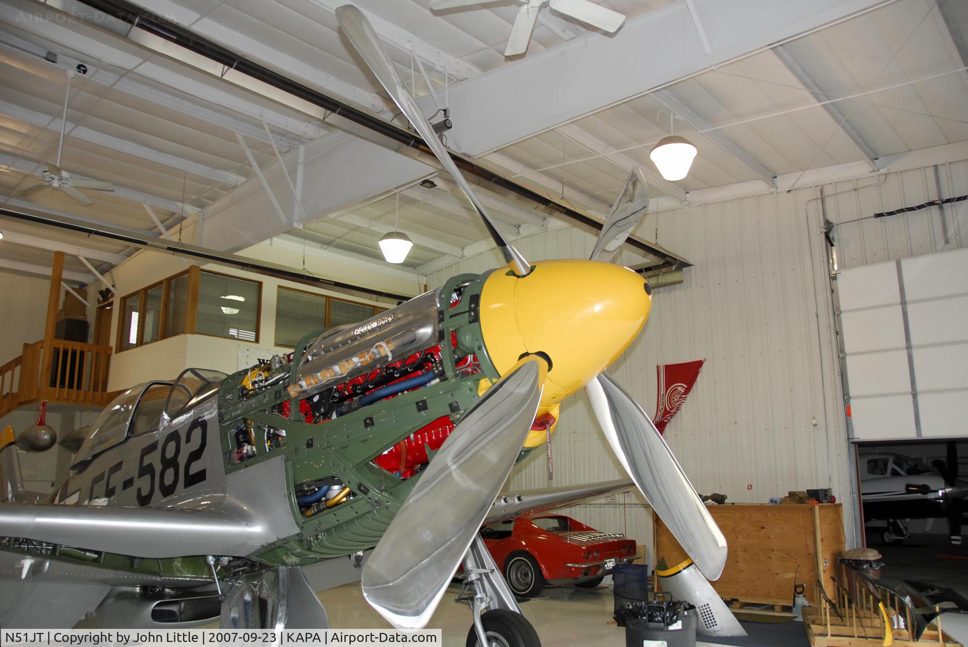 N51JT, 1946 North American P-51D Mustang C/N 122-41122 (44-74582), Polished Prop and Spinner, Mustang getting ready for Columbus