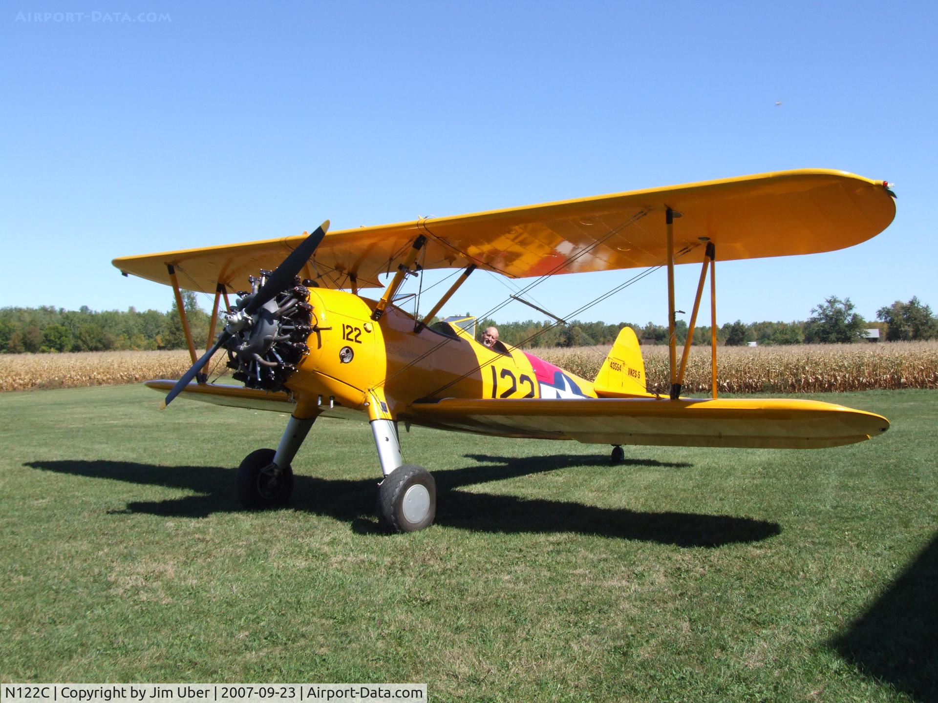 N122C, 1942 Boeing N2S-5 C/N 75-8648, Another fine fall day in Albion, NY