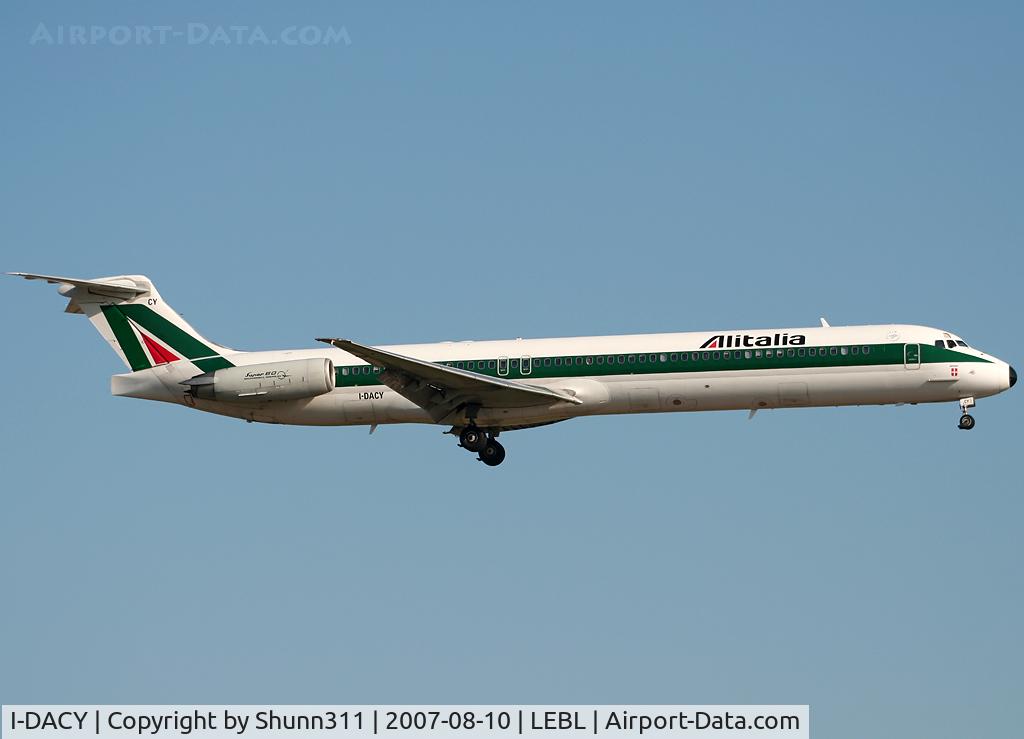 I-DACY, 1991 McDonnell Douglas MD-82 (DC-9-82) C/N 53059, Landing rwy 25L