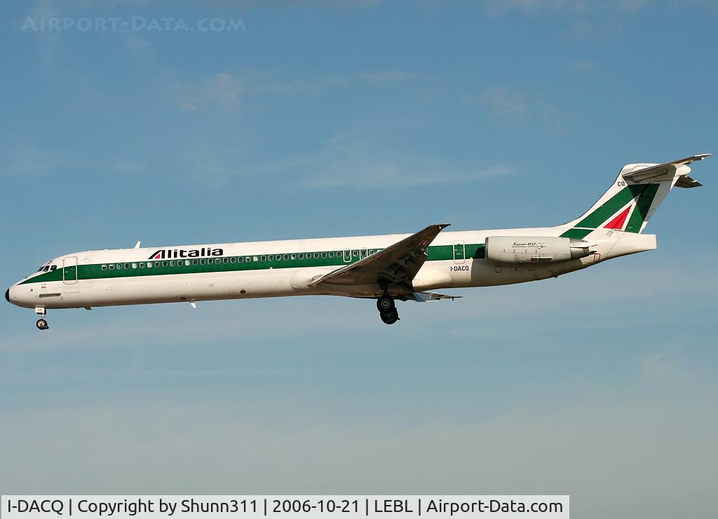 I-DACQ, 1990 McDonnell Douglas MD-82 (DC-9-82) C/N 49974/1774, Landing rwy 25L