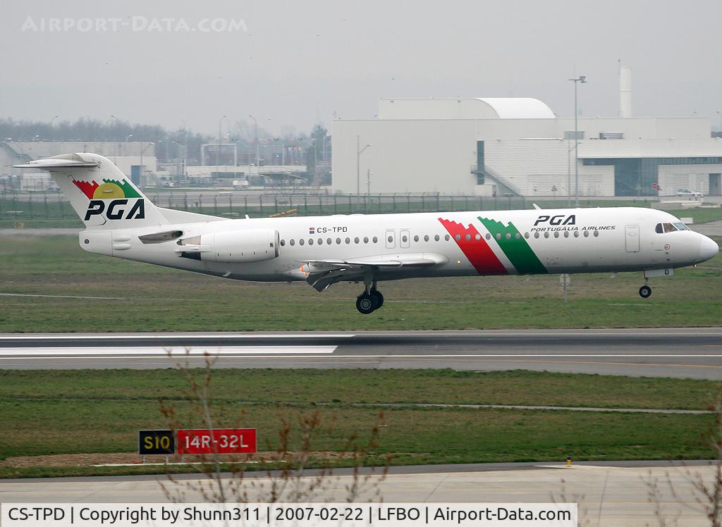 CS-TPD, 1991 Fokker 100 (F-28-0100) C/N 11317, Landing rwy 14R