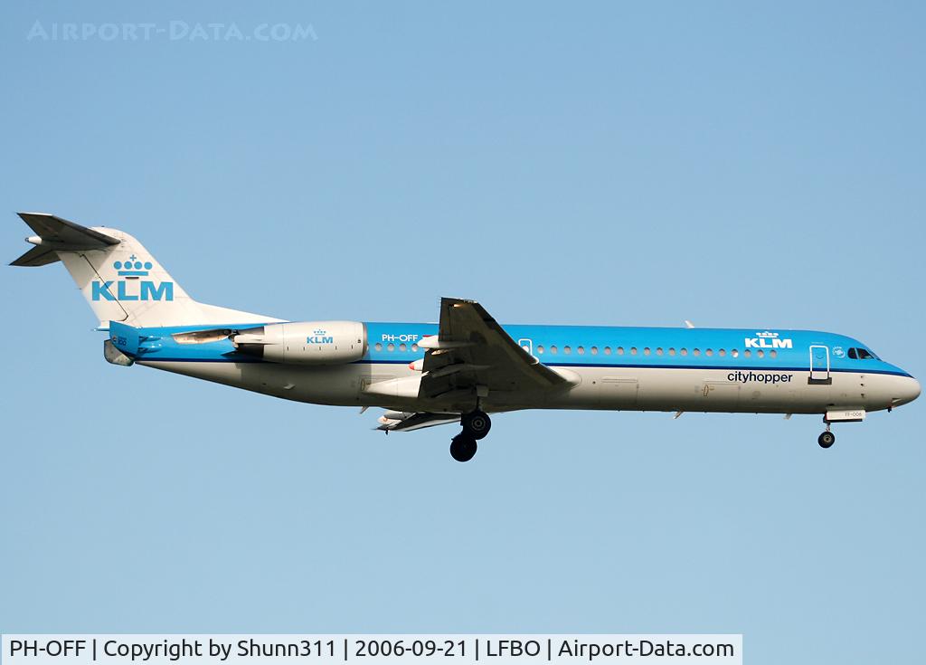 PH-OFF, 1989 Fokker 100 (F-28-0100) C/N 11274, Landing rwy 14L... New c/s