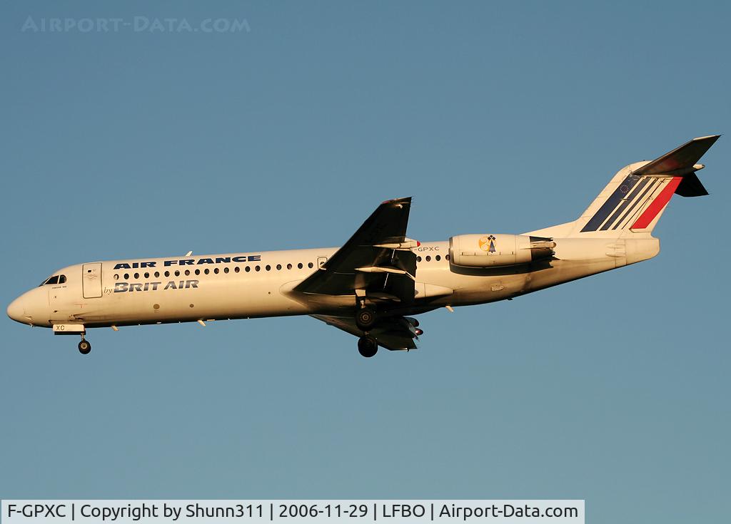 F-GPXC, 1994 Fokker 100 (F-28-0100) C/N 11493, Landing rwy 32L