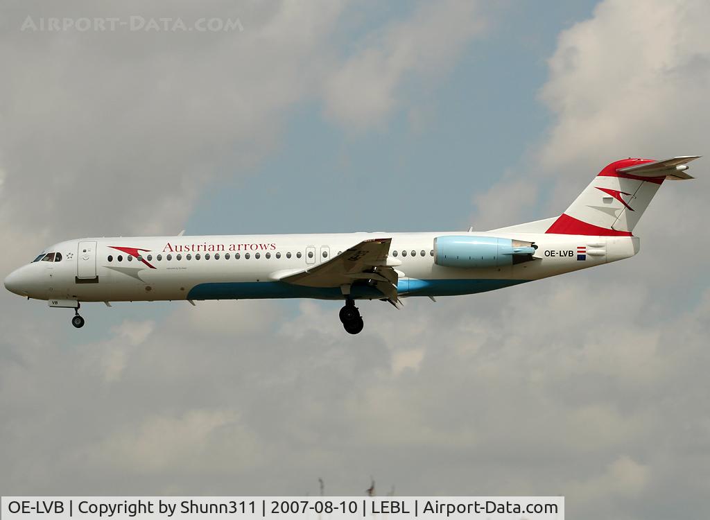 OE-LVB, 1994 Fokker 100 (F-28-0100) C/N 11502, Landing rwy 25L